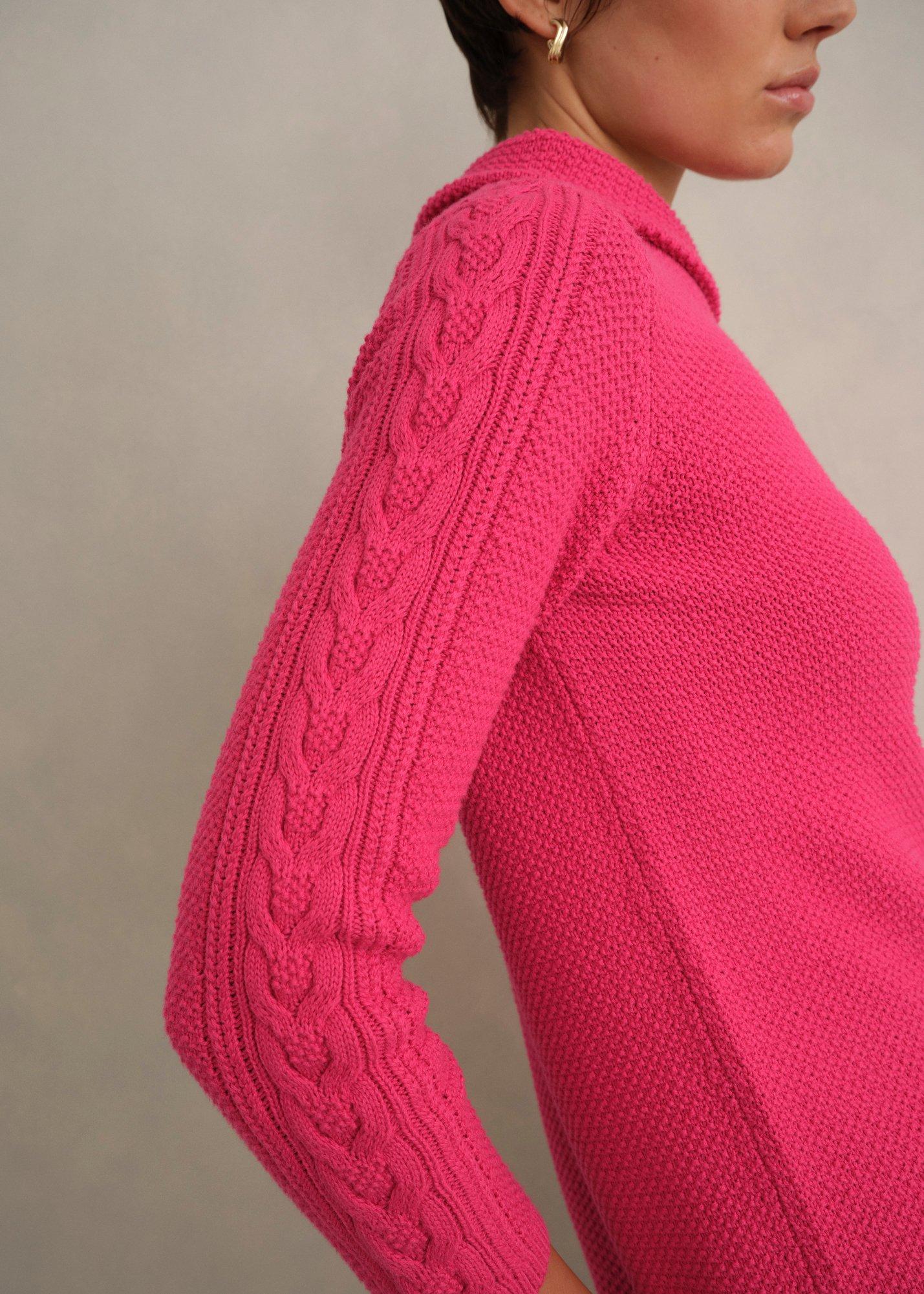 Camilla Cotton Jumper, Soft Berry Pink, hi-res