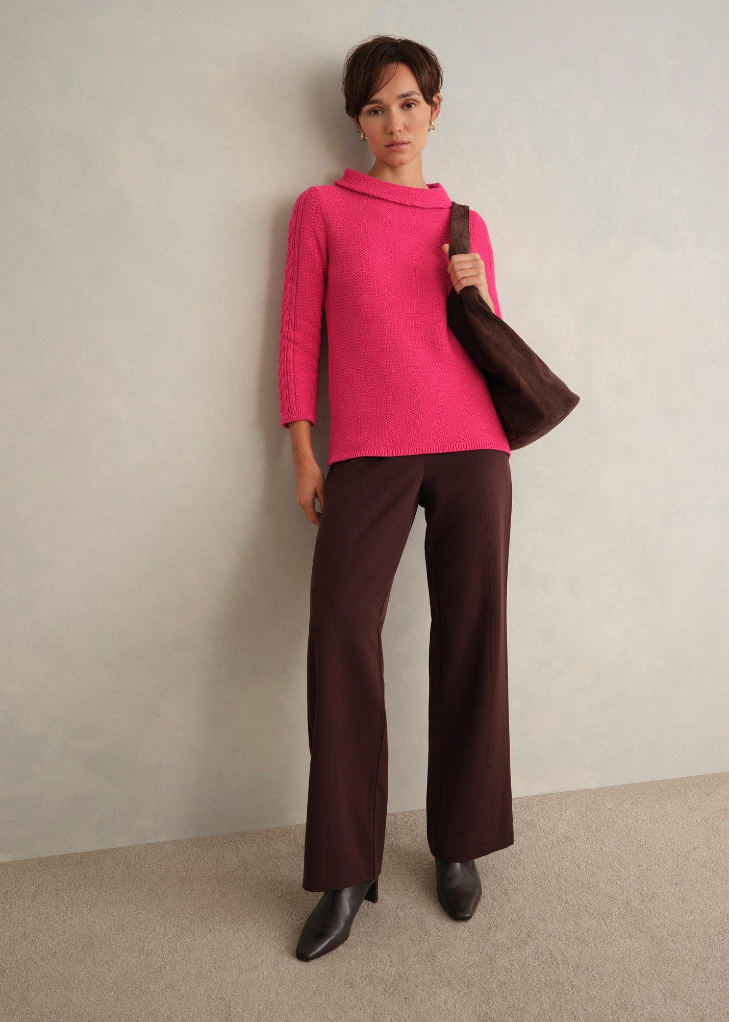 Camilla Cotton Jumper, Soft Berry Pink, hi-res