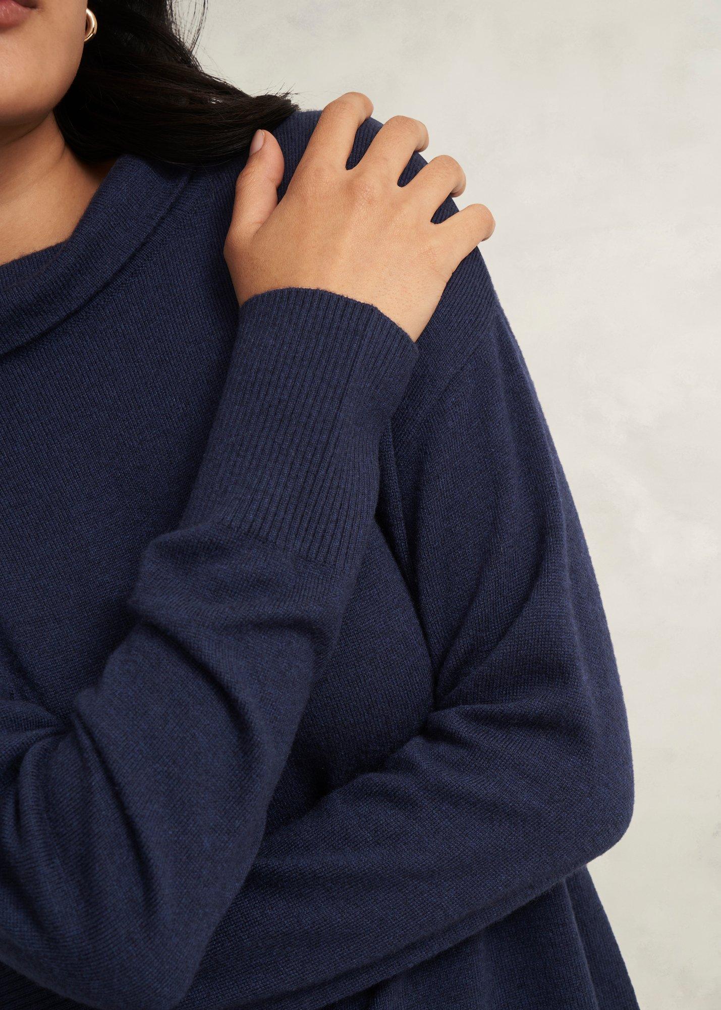 Petite Audrey Knitted Dress, Hobbs Midnight, hi-res