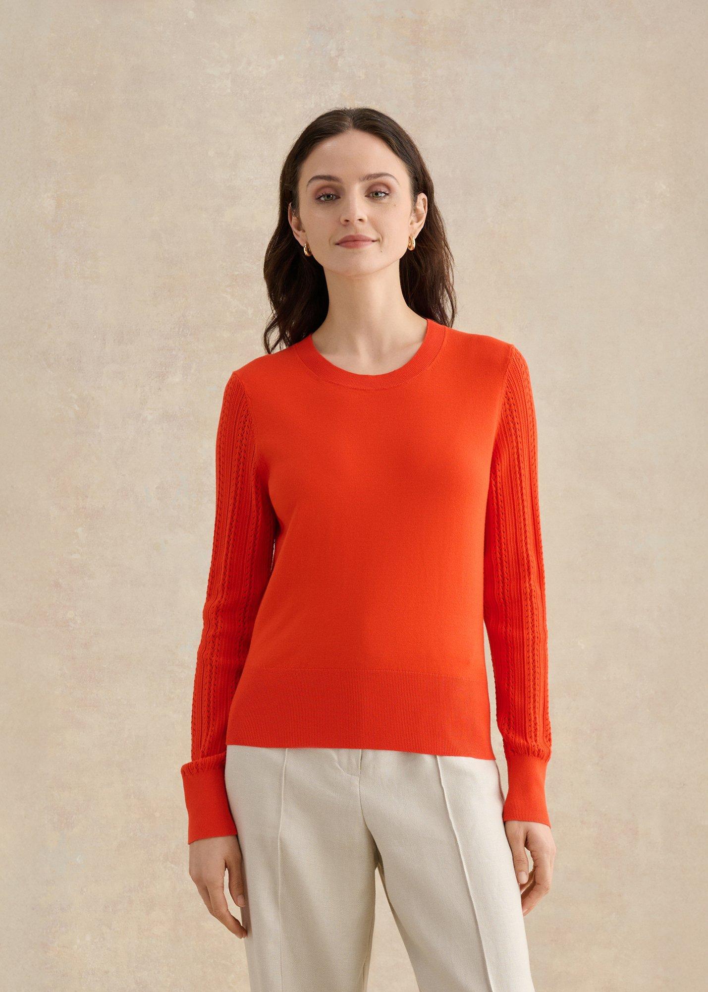 Dianna Pointelle Sleeve Sweater