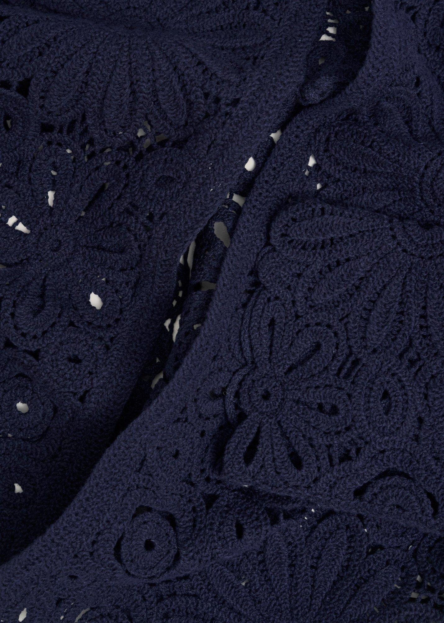 Syon Cotton Crochet Knitted Jacket, Hobbs Midnight, hi-res