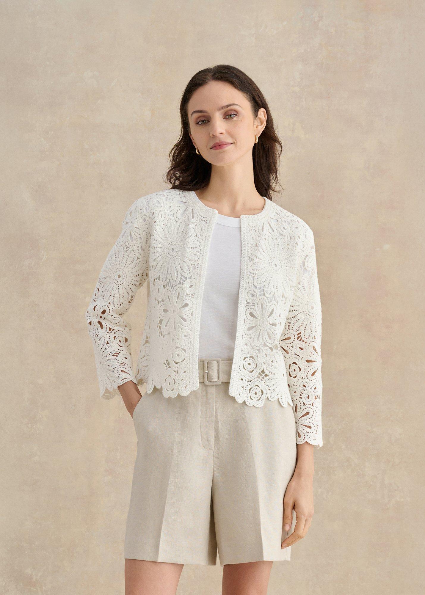 Syon Cotton Crochet Knitted Jacket