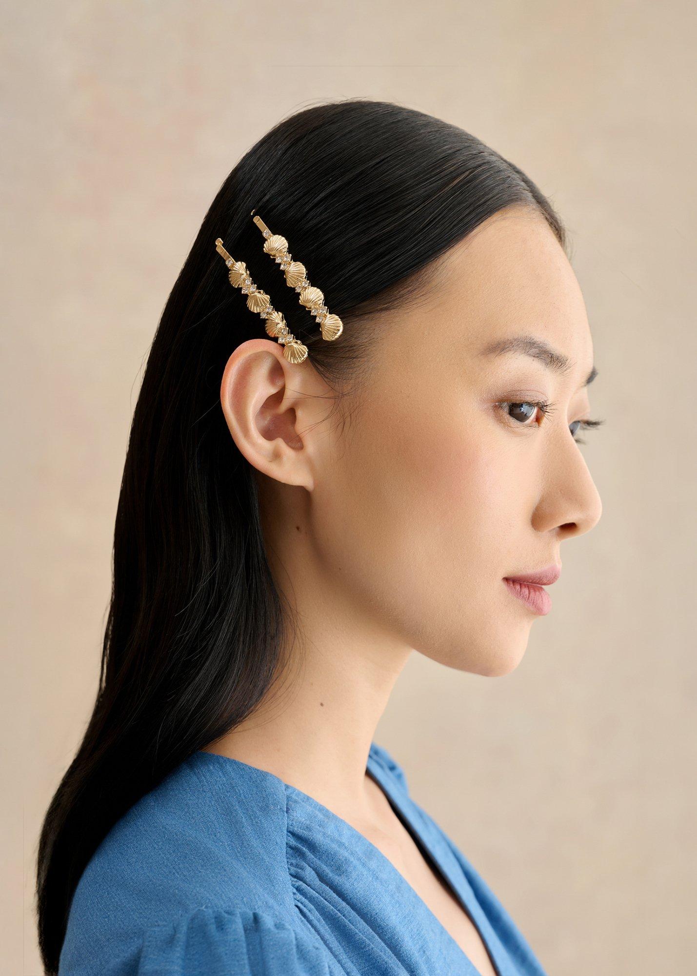 Brenna Hair Clips, Gold, hi-res