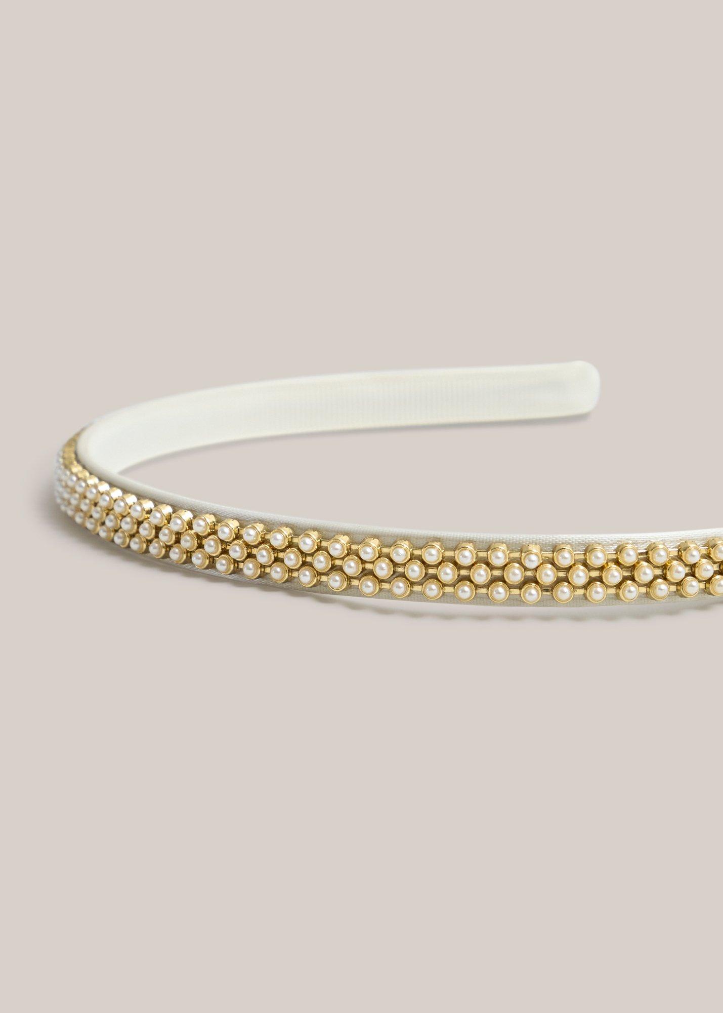 Nora Pearl Headband, Ivory Pearl, hi-res
