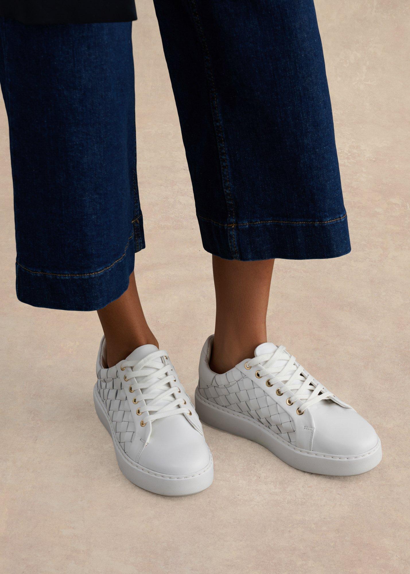 Ada Woven Sneakers, White, hi-res