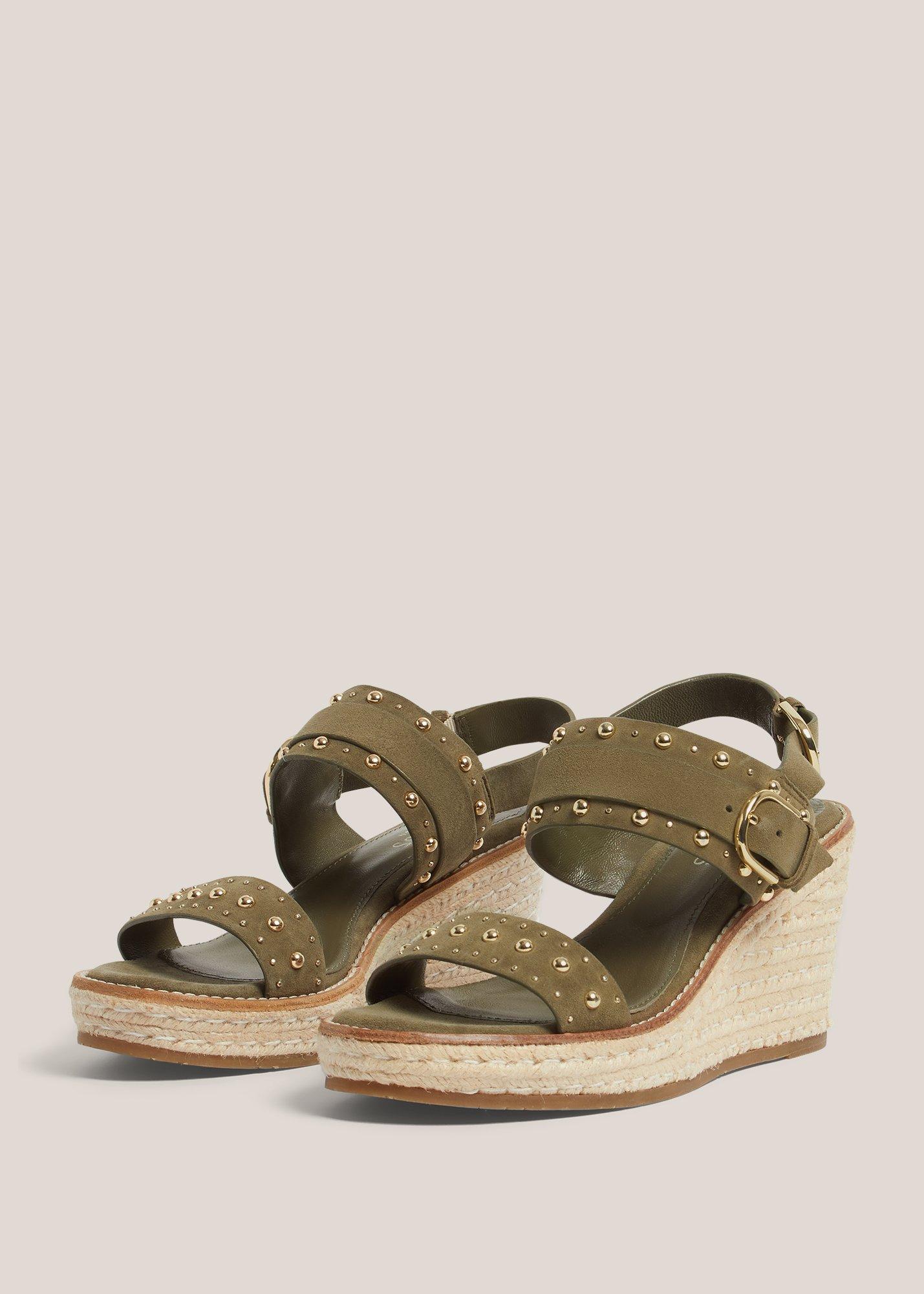 Ashlyn Suede Espadrilles, Dark Olive, hi-res
