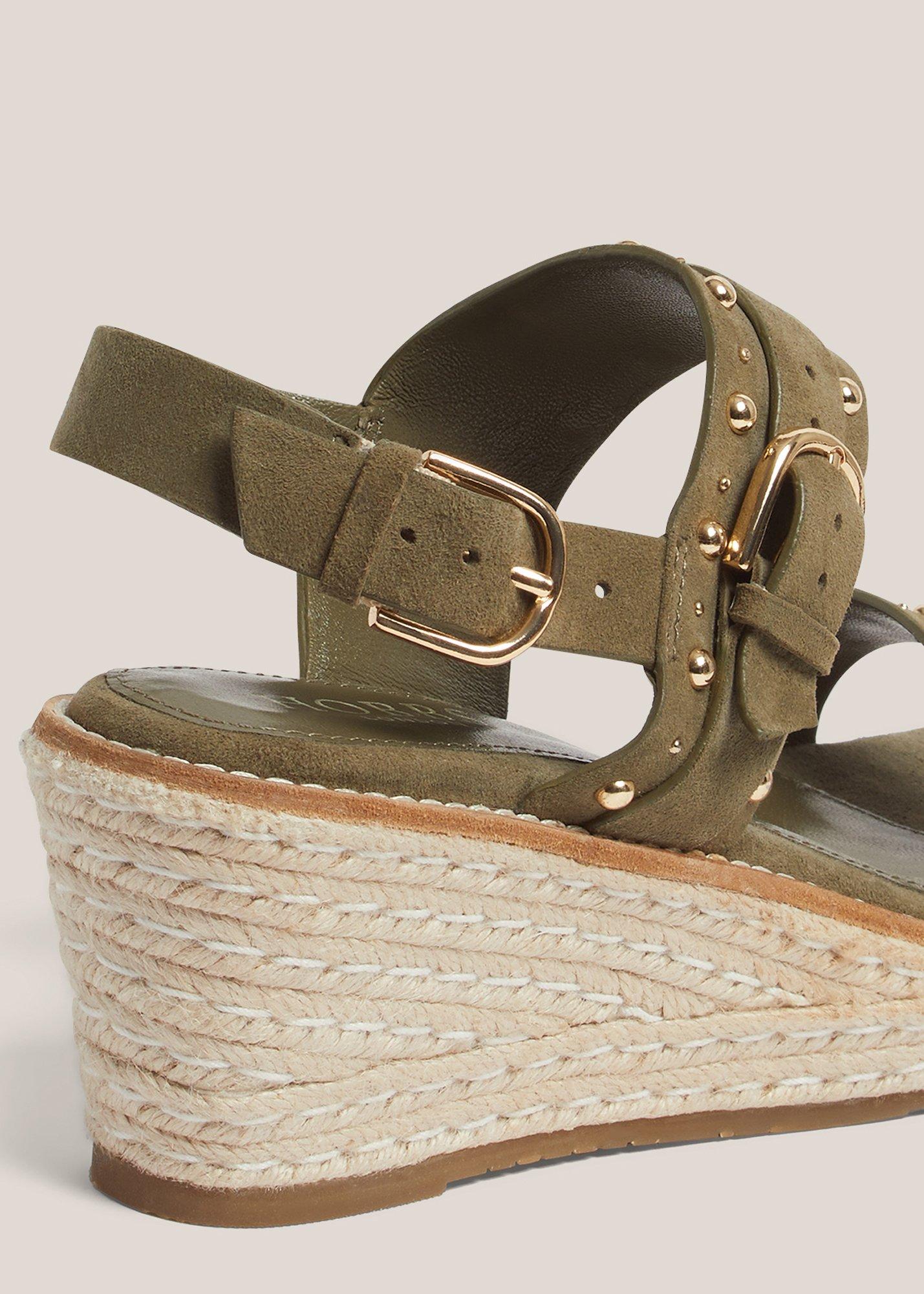 Ashlyn Suede Espadrilles, Dark Olive, hi-res