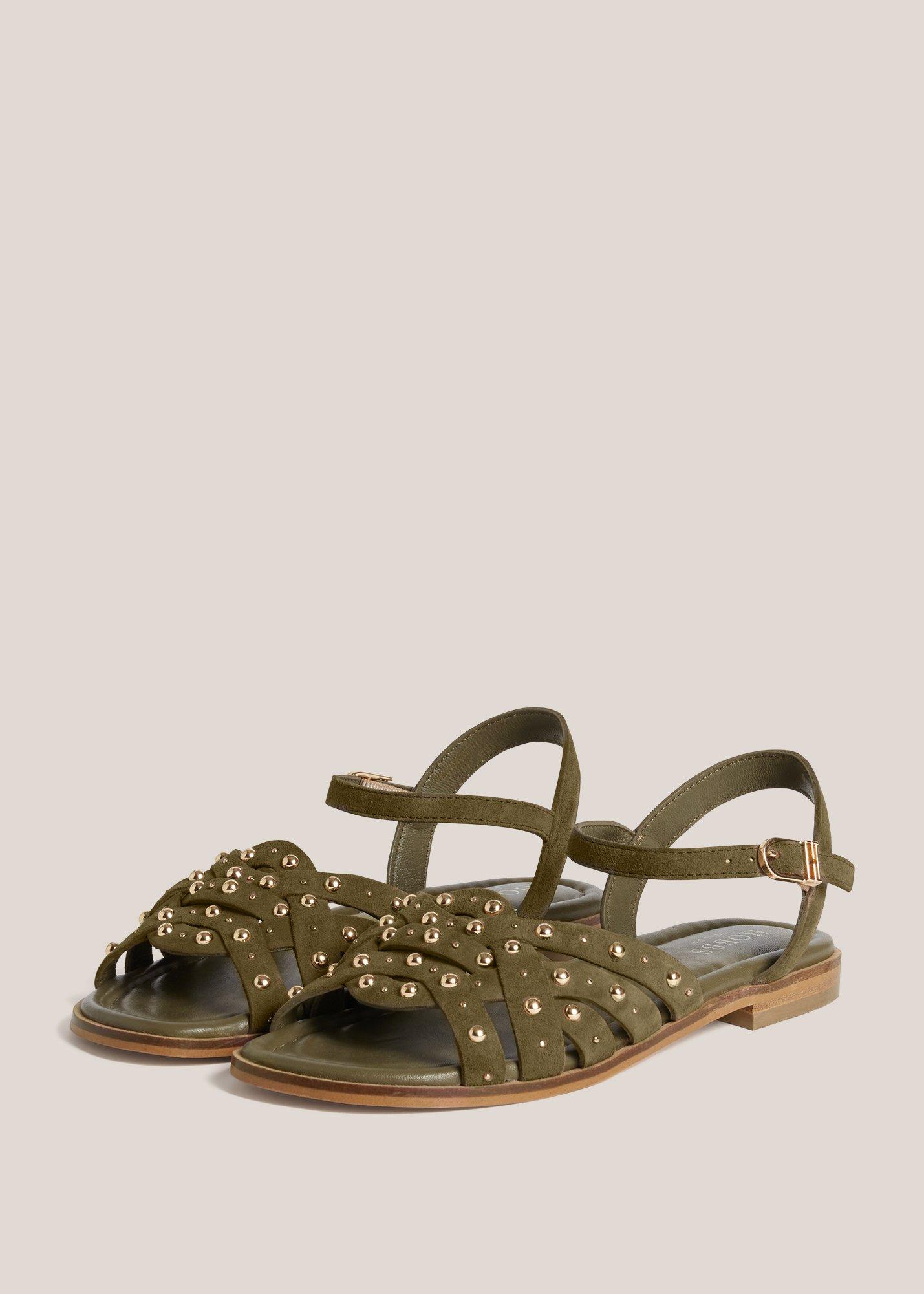 Emerson Suede Sandals, Dark Olive, hi-res