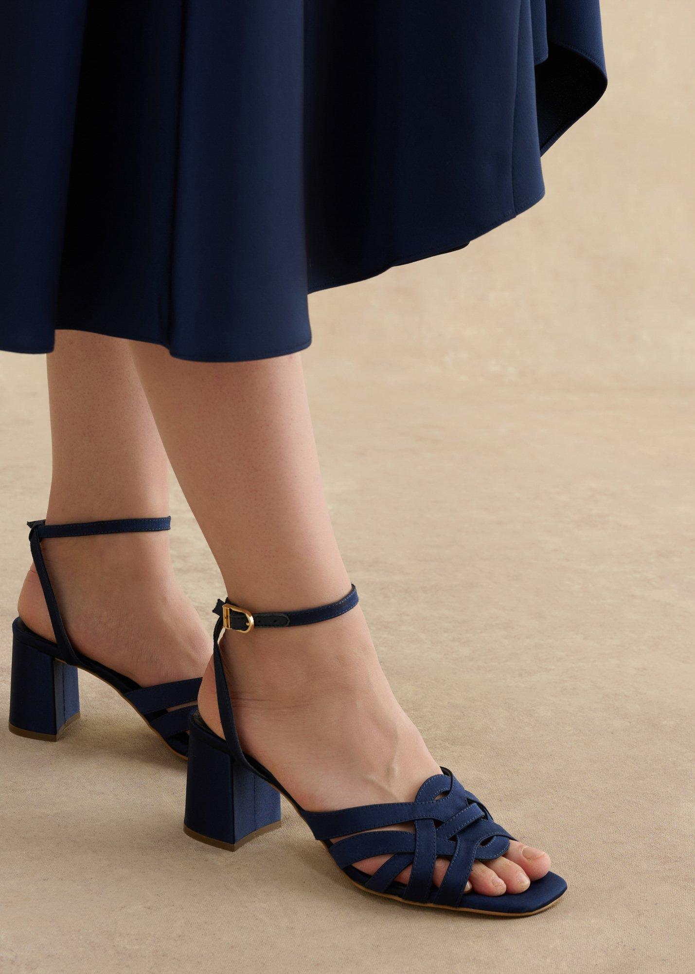 Emerson Heeled Sandals, Midnight Navy, hi-res