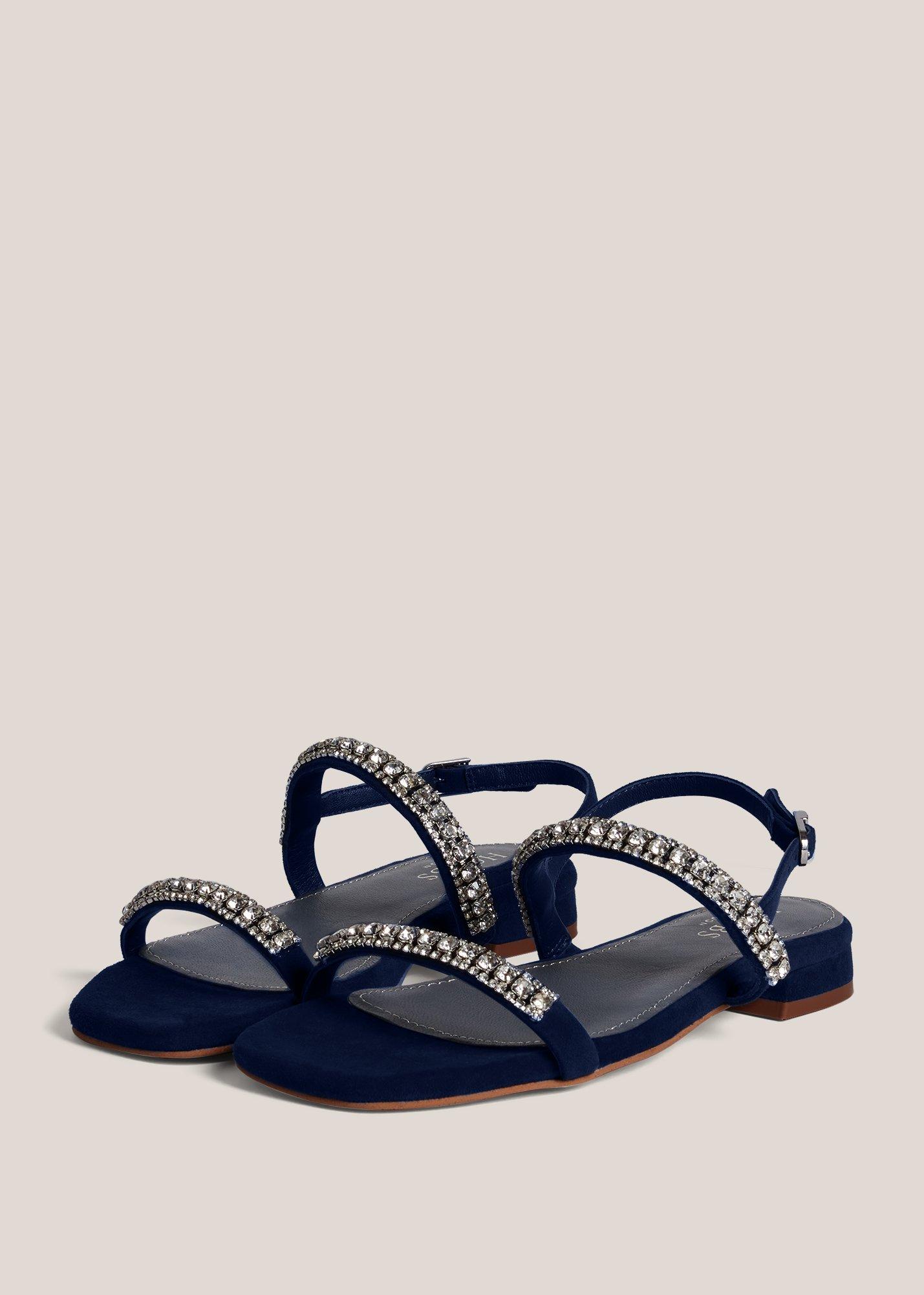 Layla Jewelled Sandals, Midnight Navy, hi-res