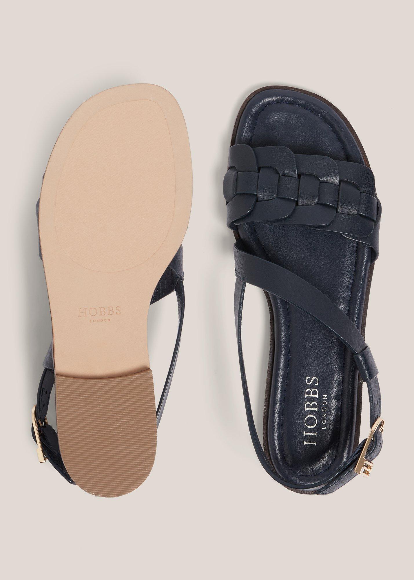 Vera Leather Sandals, Hobbs Navy, hi-res