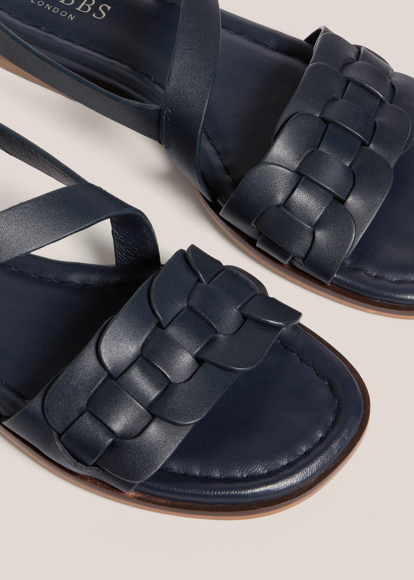 Vera Leather Sandals, Hobbs Navy, hi-res