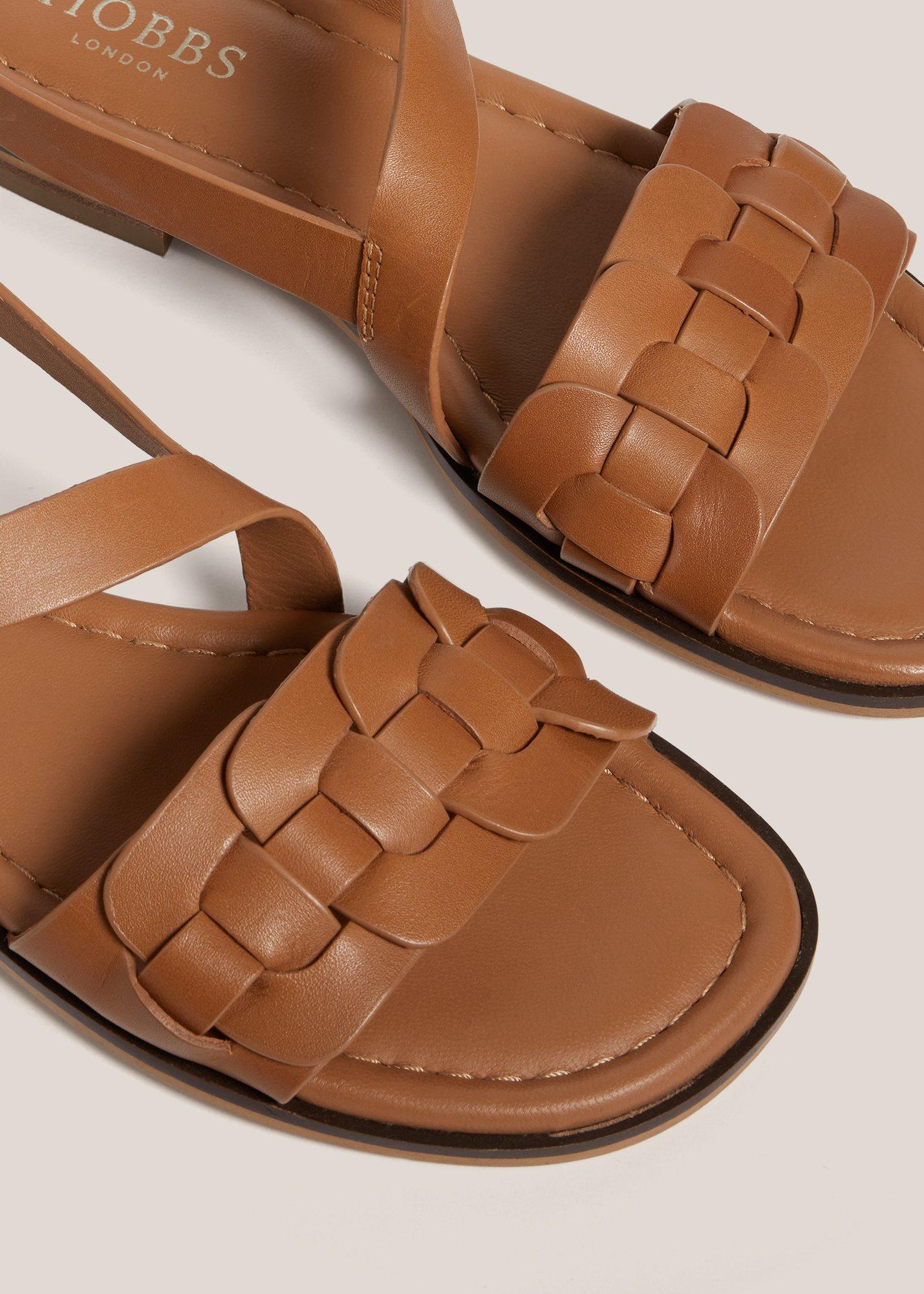 Vera Leather Sandals, Tan, hi-res