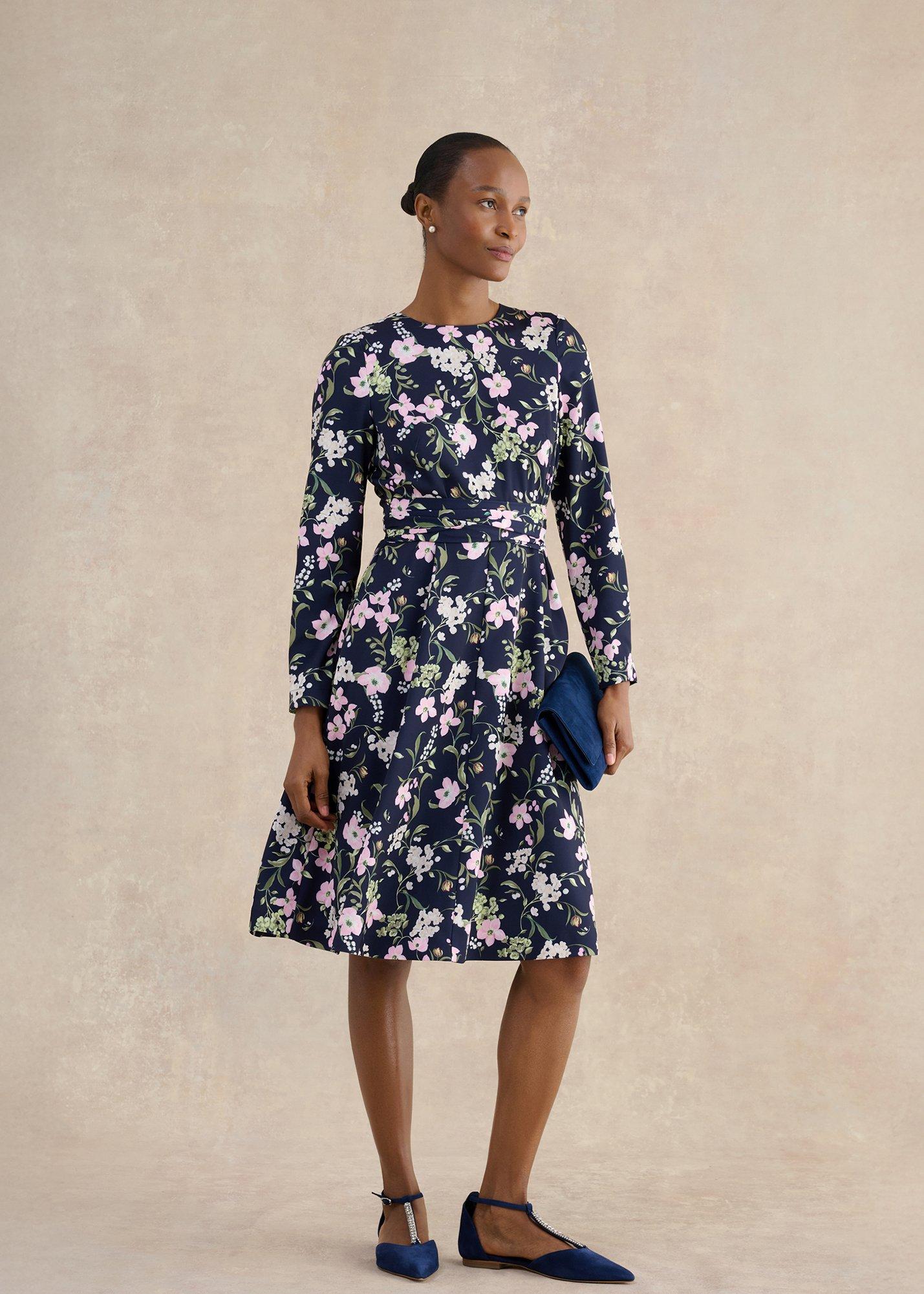 Eden Jewelled Suede Flats, Midnight Navy, hi-res