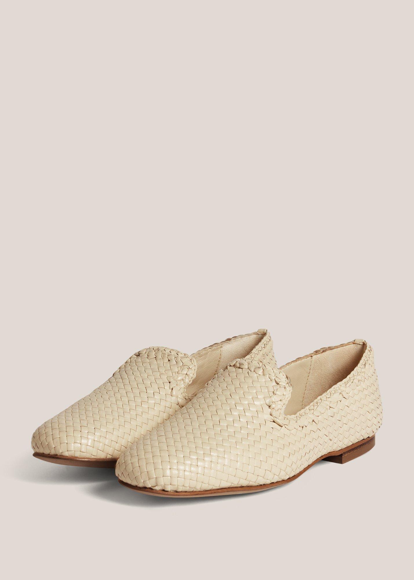 Tillie Woven Loafers, Warm Ivory, hi-res