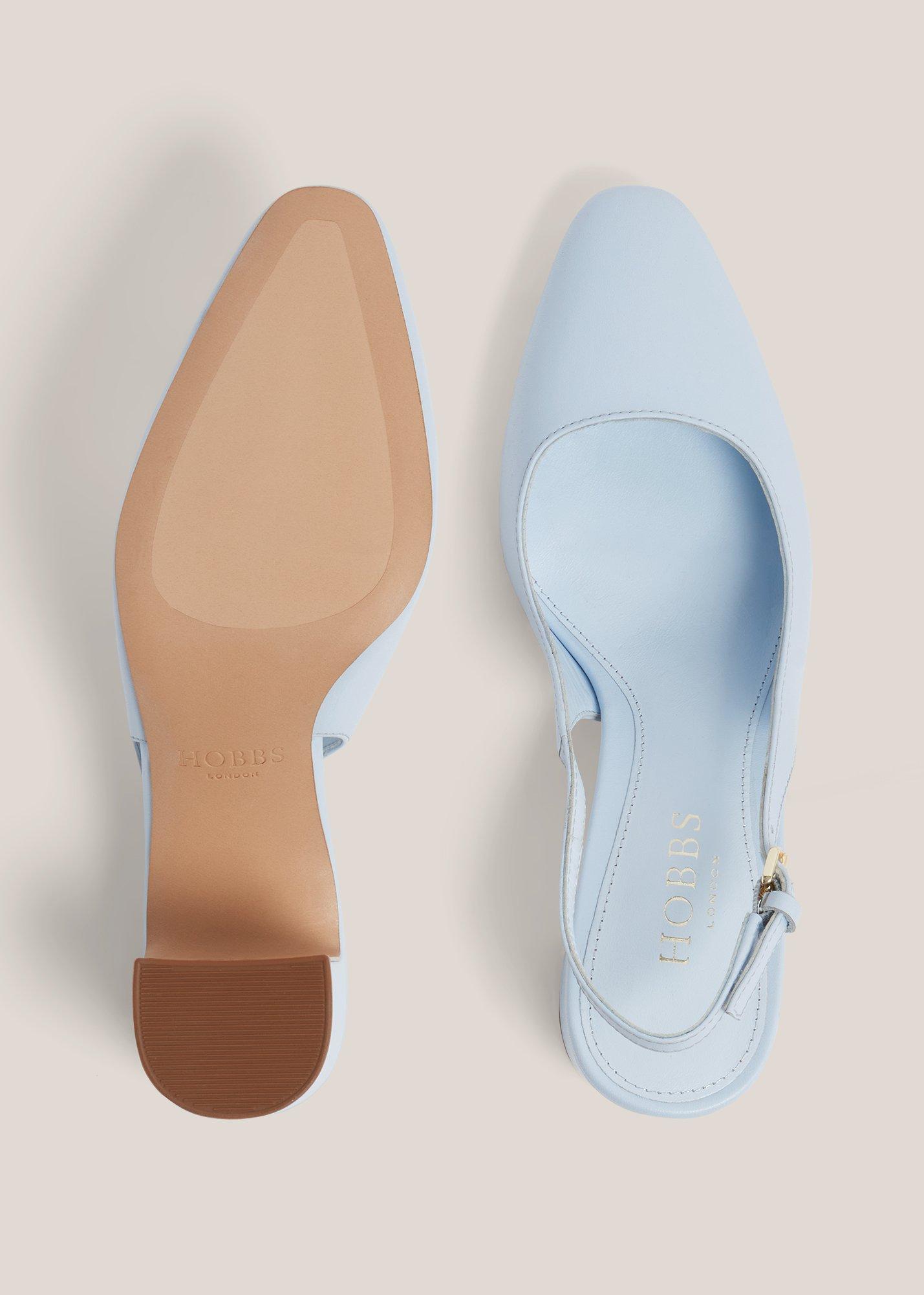 Lily Leather Slingback, Pale Blue, hi-res