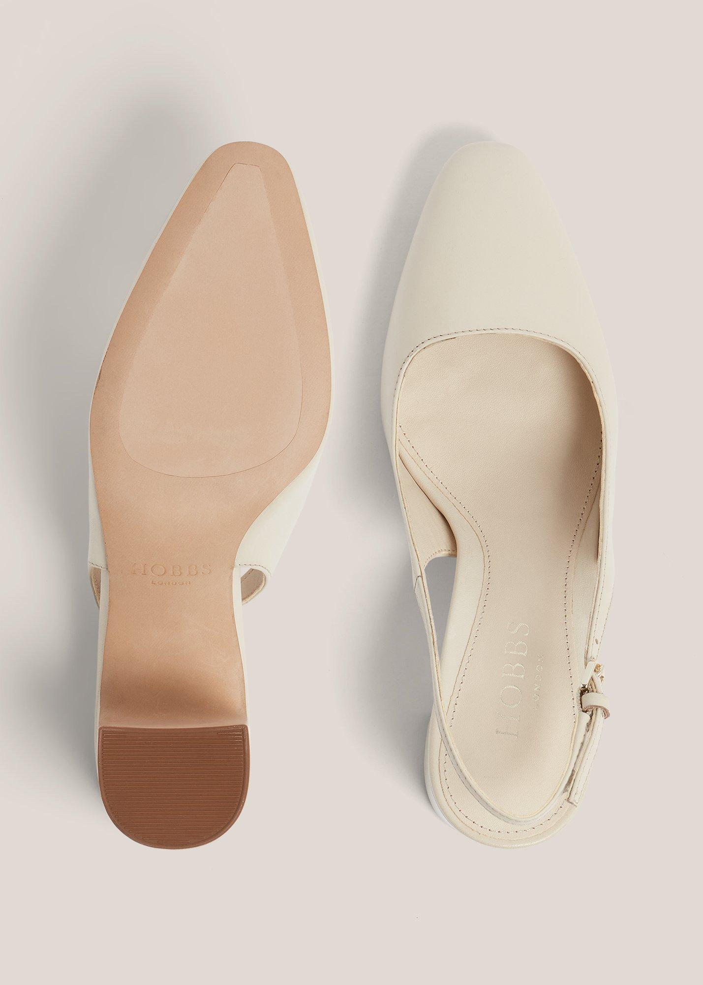 Lily Leather Slingback, Warm Ivory, hi-res