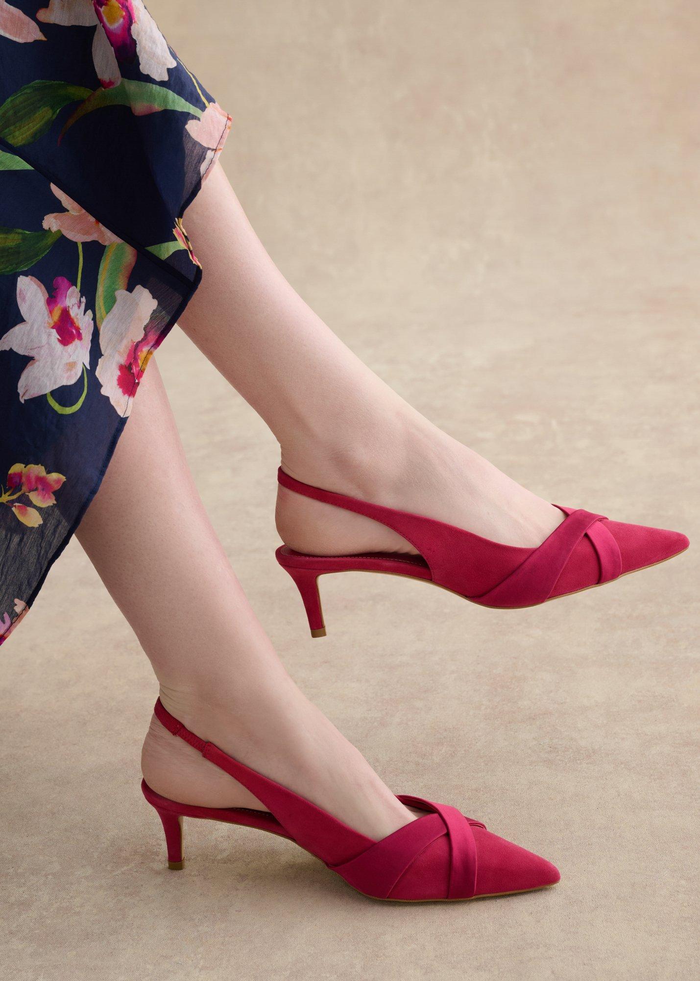 Renee Suede Slingbacks, Bright Pink, hi-res