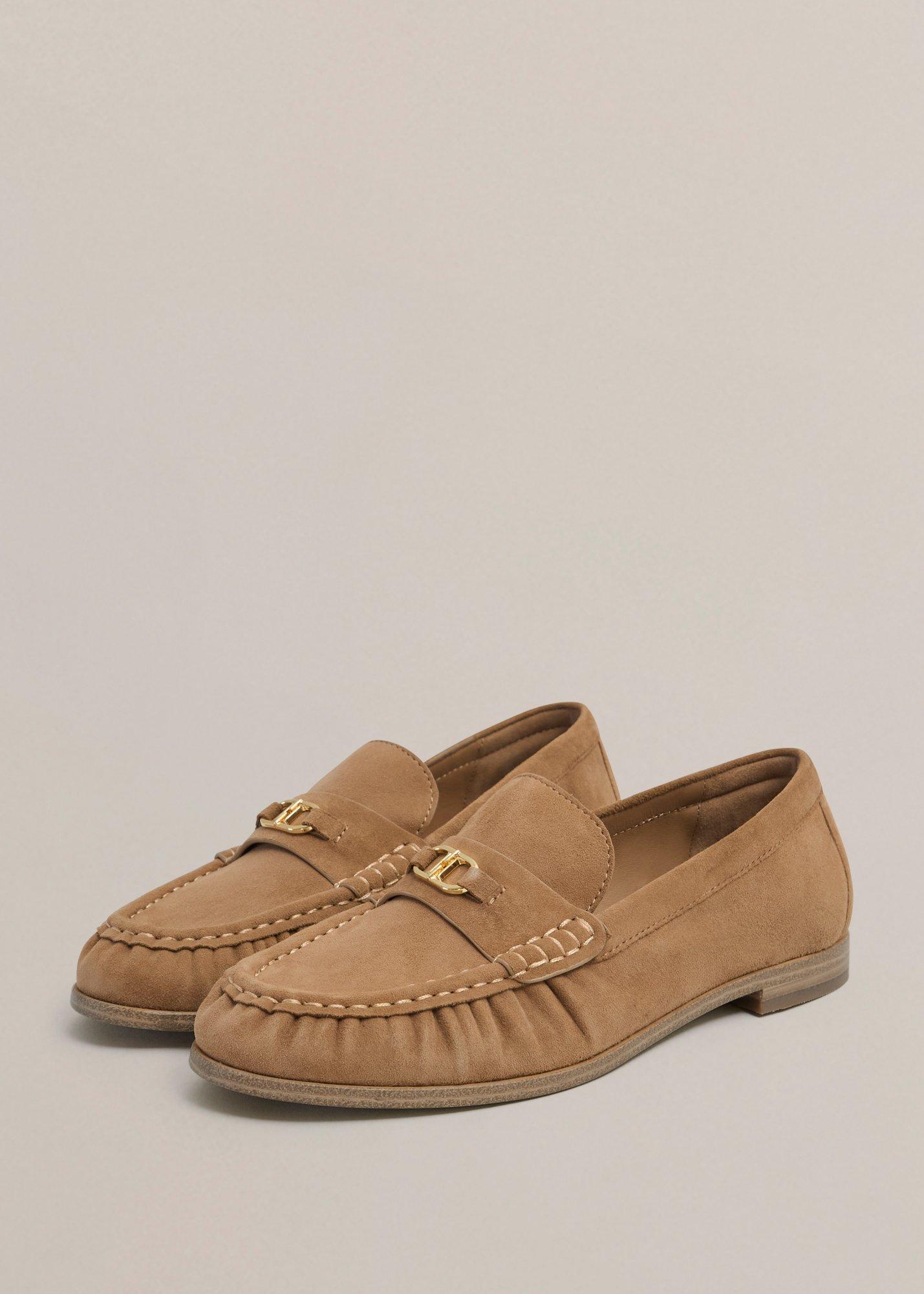 Alana Suede Loafers, Light Tan, hi-res