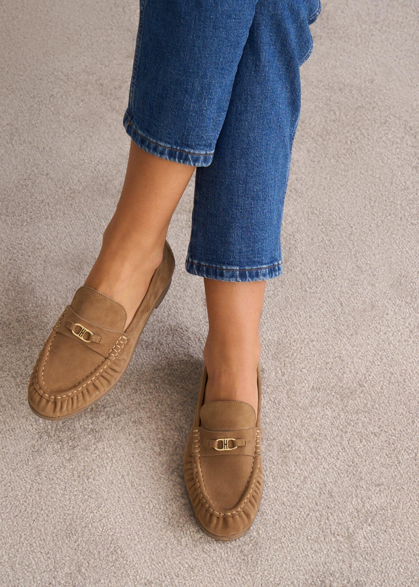 Alana Suede Loafers, Light Tan, hi-res