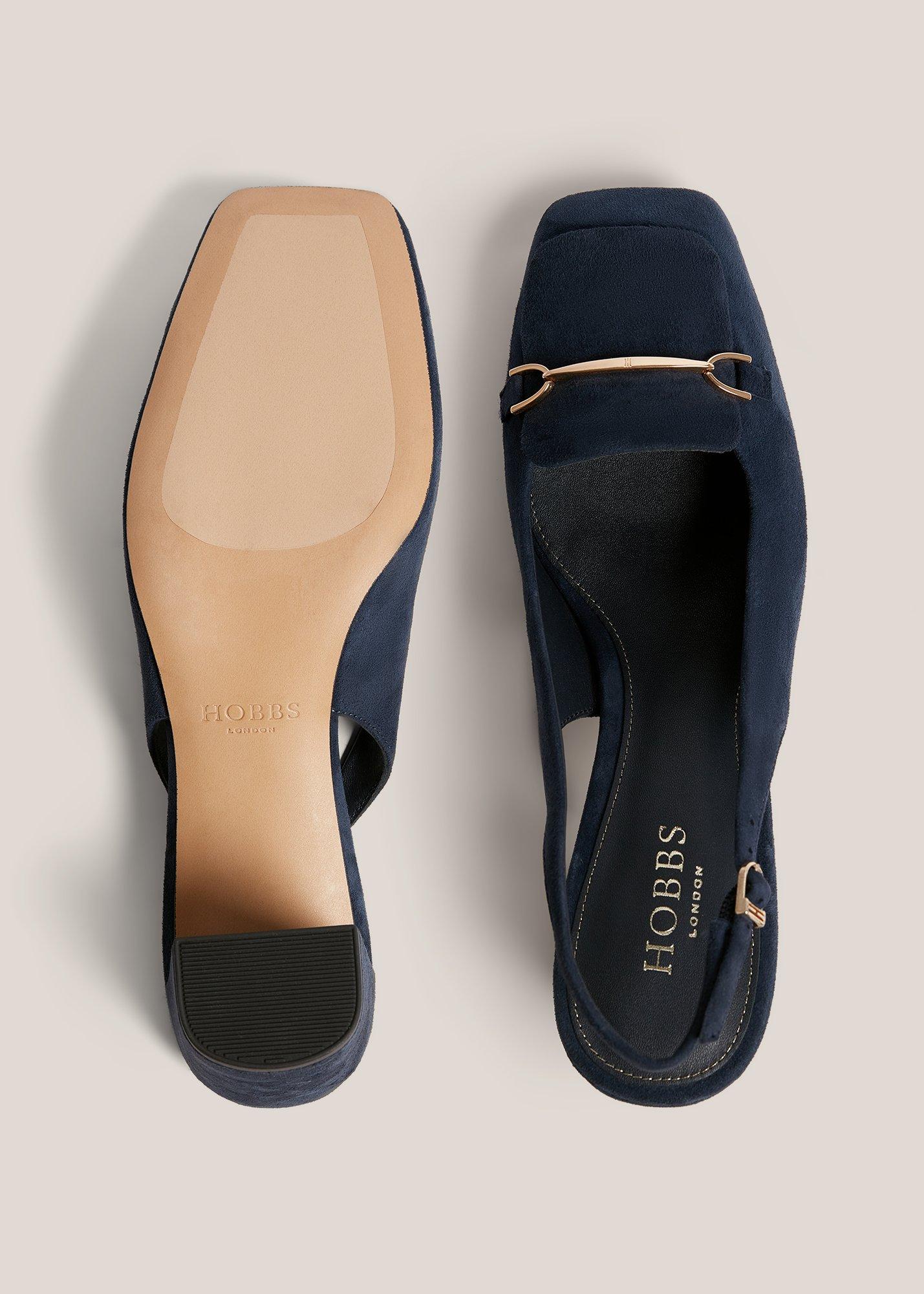 Jaida Suede Slingbacks, Hobbs Navy, hi-res