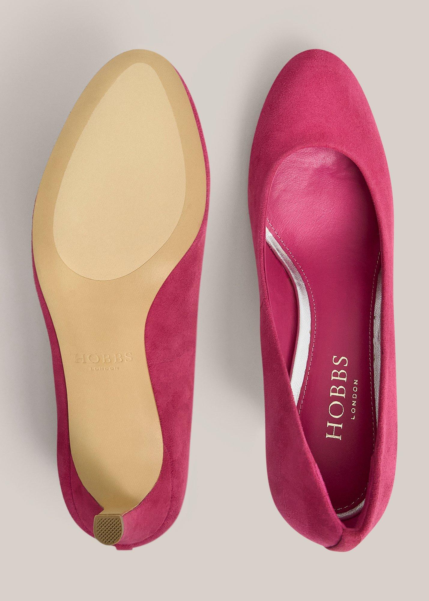 Lizzie Suede Courts, Bright Pink, hi-res