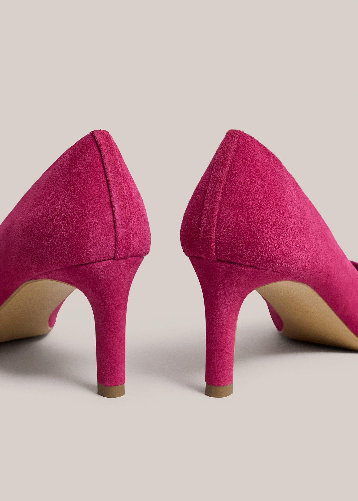 Lizzie Suede Courts, Bright Pink, hi-res