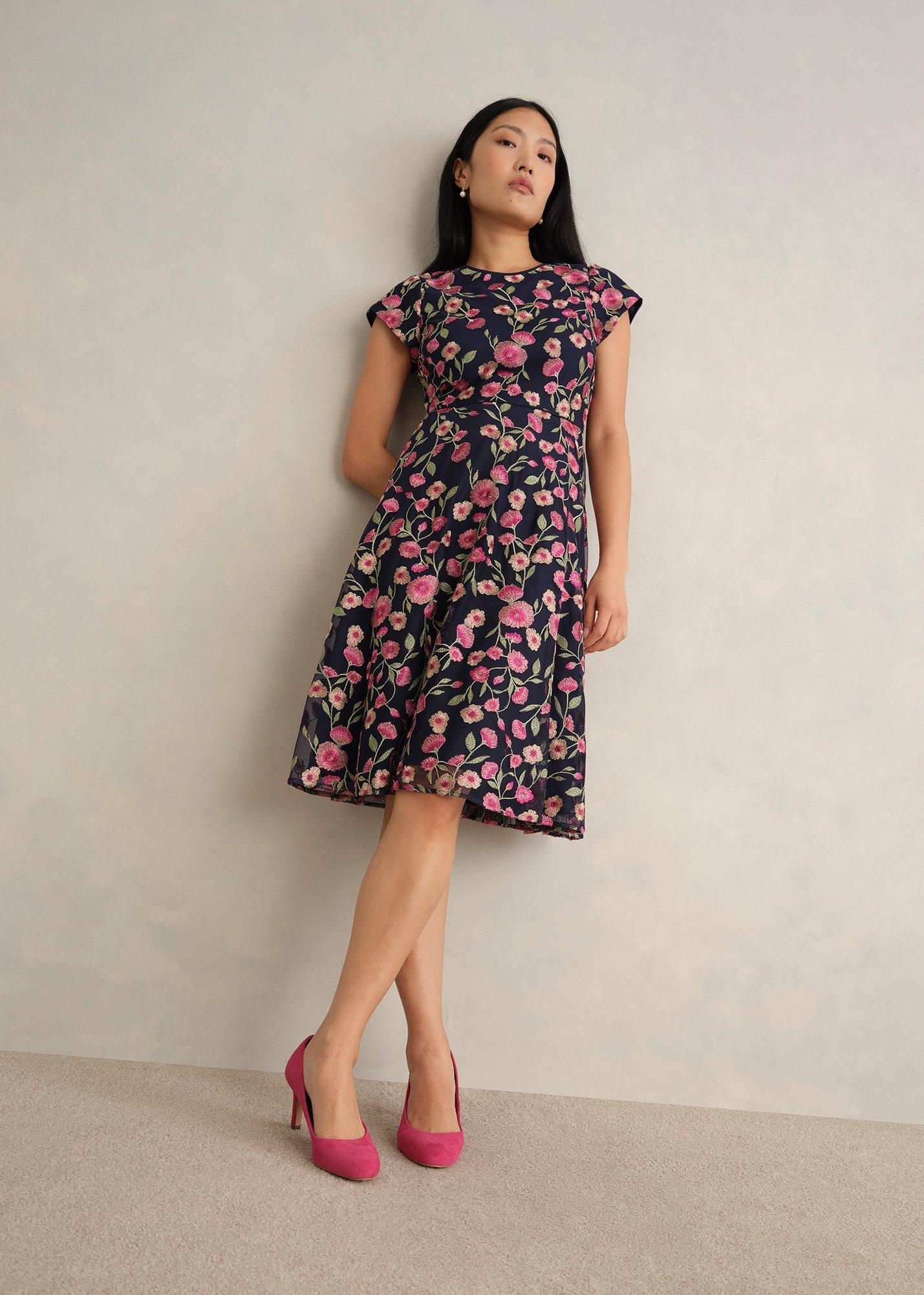 Lizzie Suede Courts, Bright Pink, hi-res