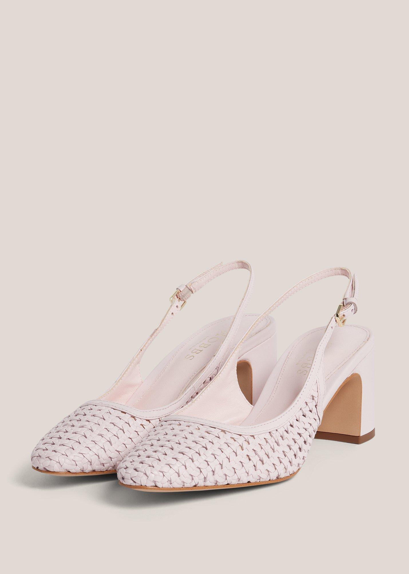 Lily Woven Slingback, Pale Pink Ivory, hi-res