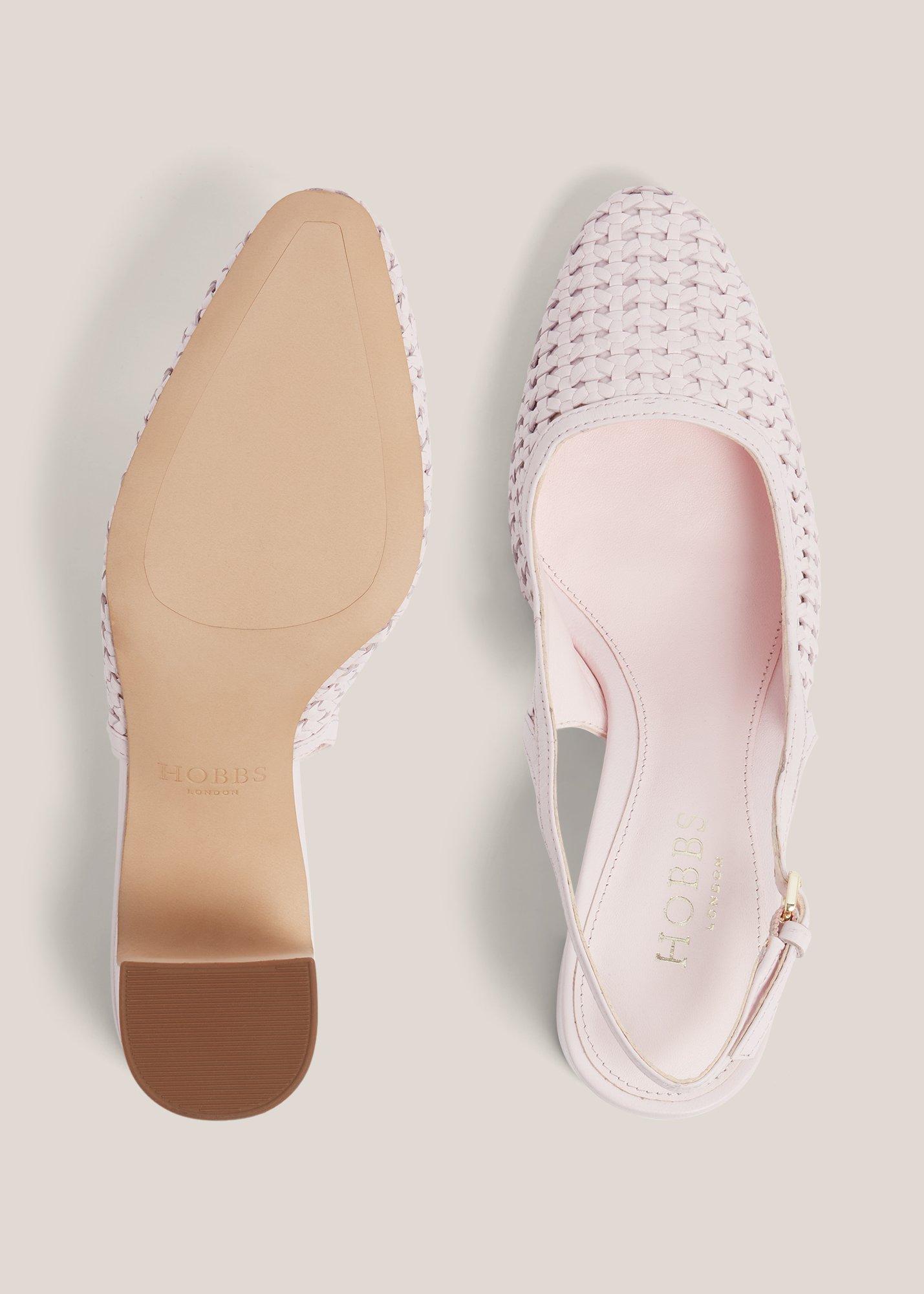 Lily Woven Slingback, Pale Pink Ivory, hi-res