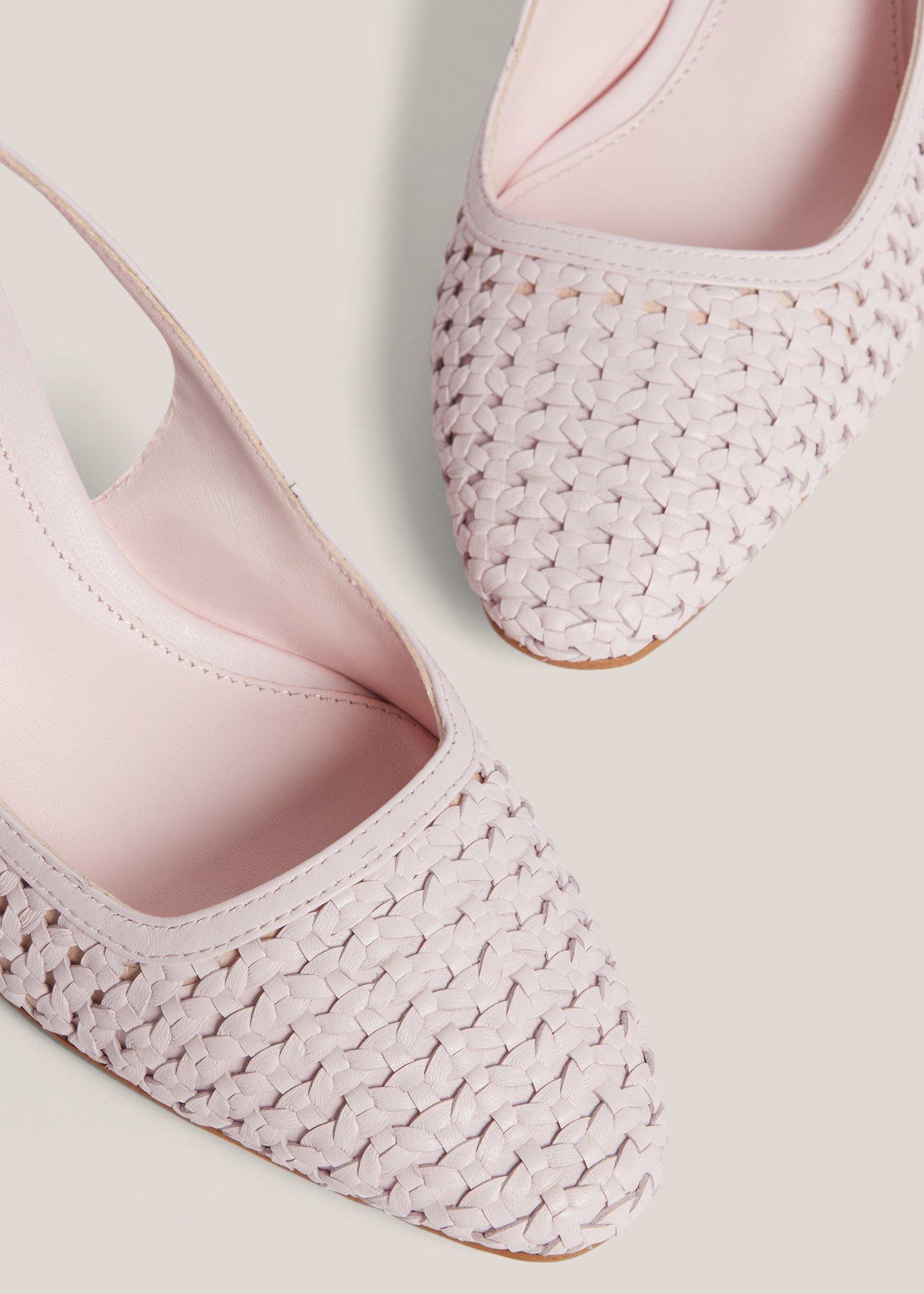 Lily Woven Slingback, Pale Pink Ivory, hi-res
