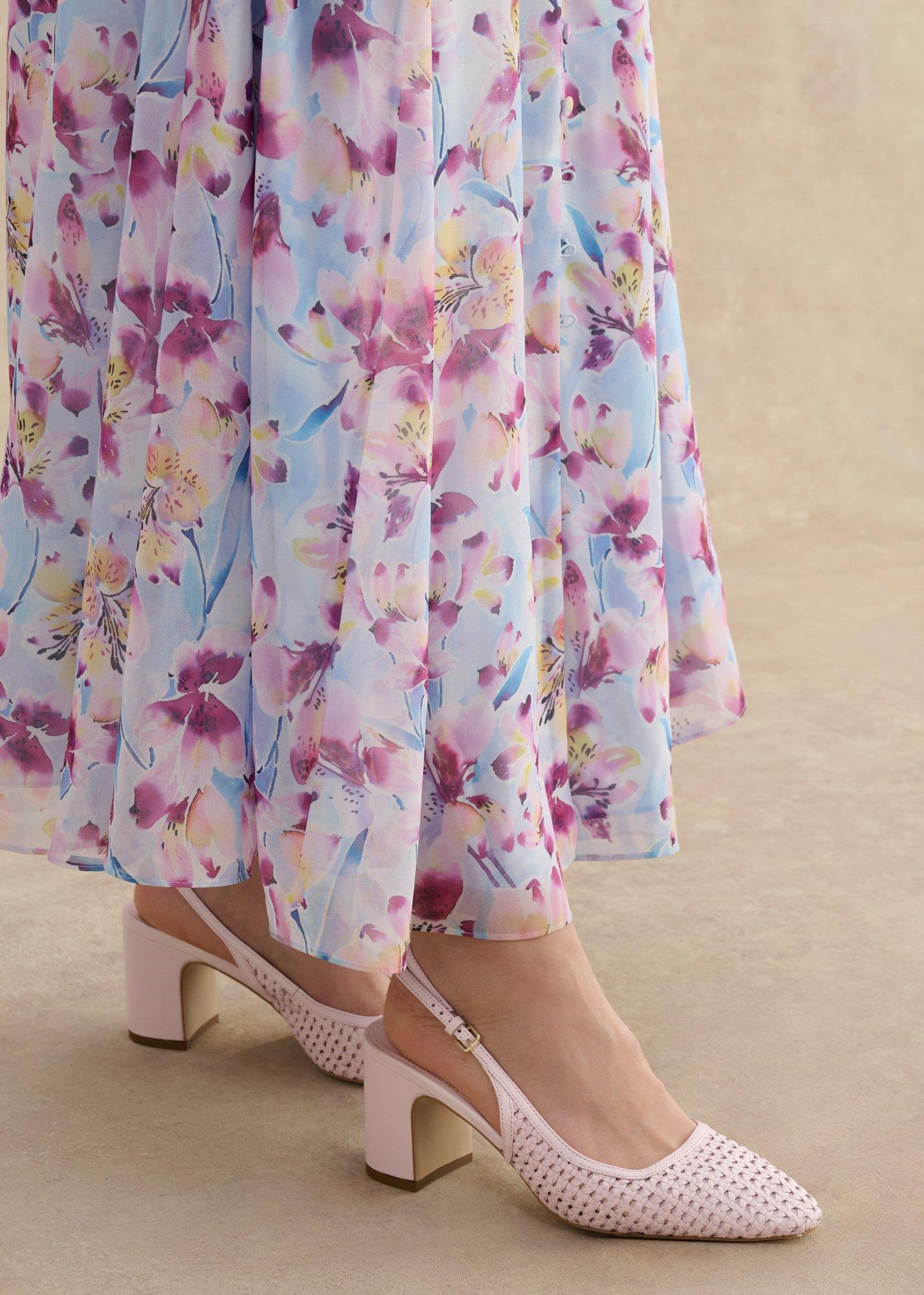 Lily Woven Slingbacks, Pale Pink Ivory, hi-res