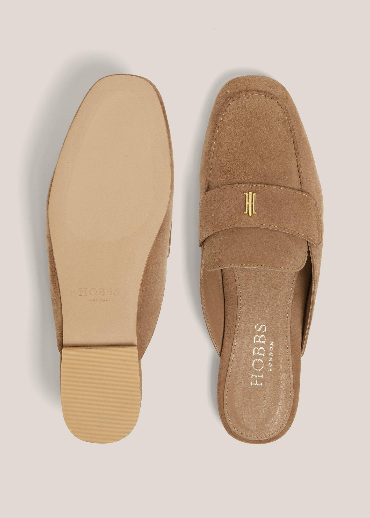 Lola Suede Backless Loafers, Light Tan, hi-res