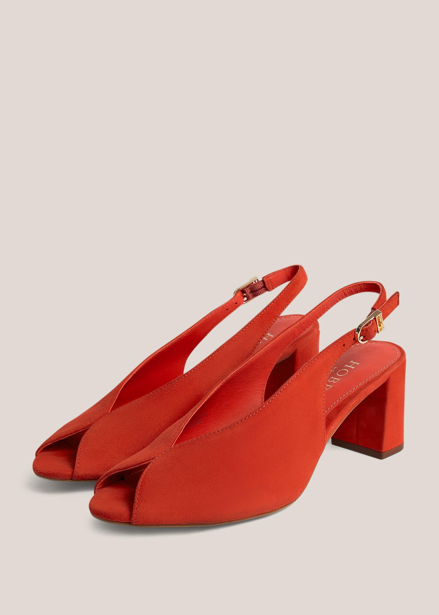Carla Suede Sandals, Calendula Red, hi-res