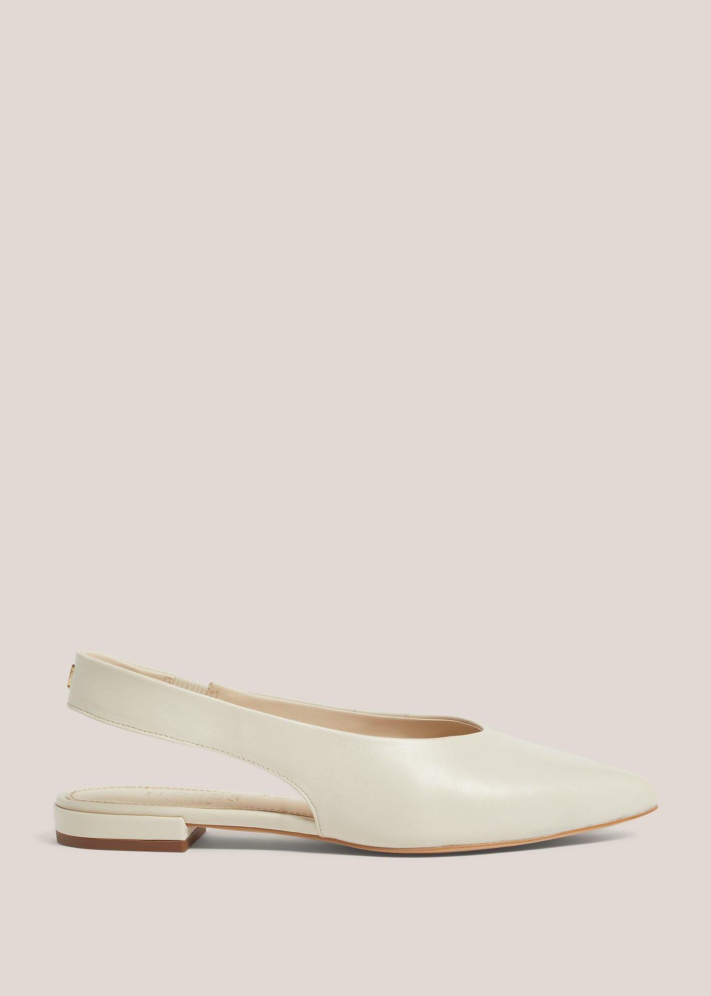 Natalia Leather Flat Slingbacks