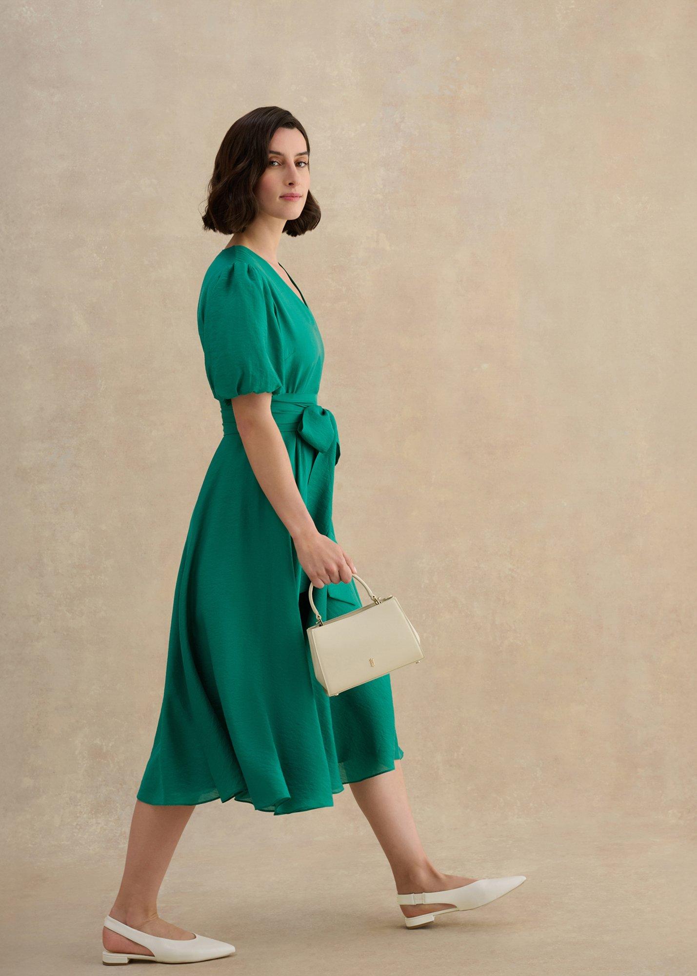 Natalia Leather Flat Slingbacks, Warm Ivory, hi-res