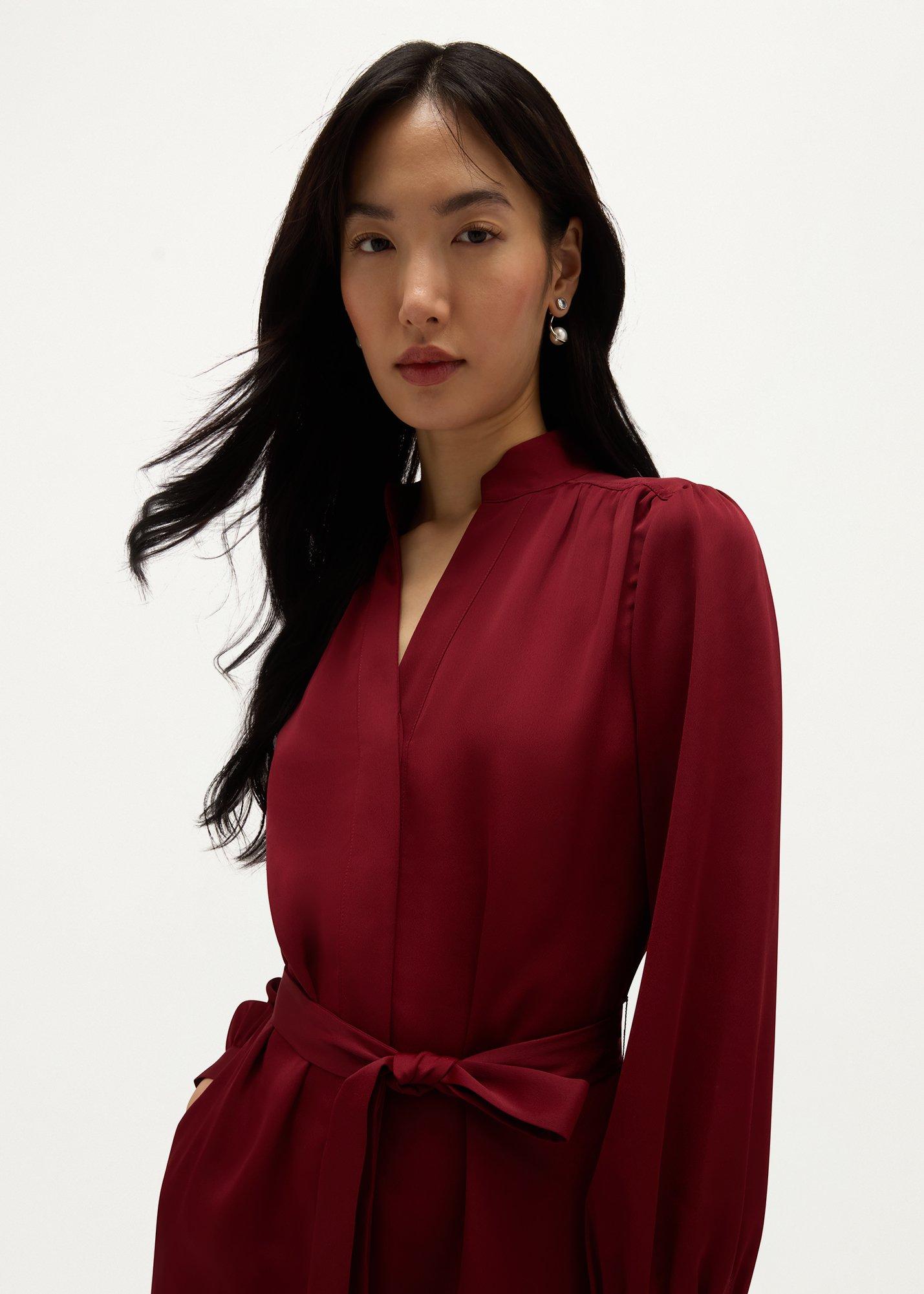 Nola Dress, Mulberry Red, hi-res