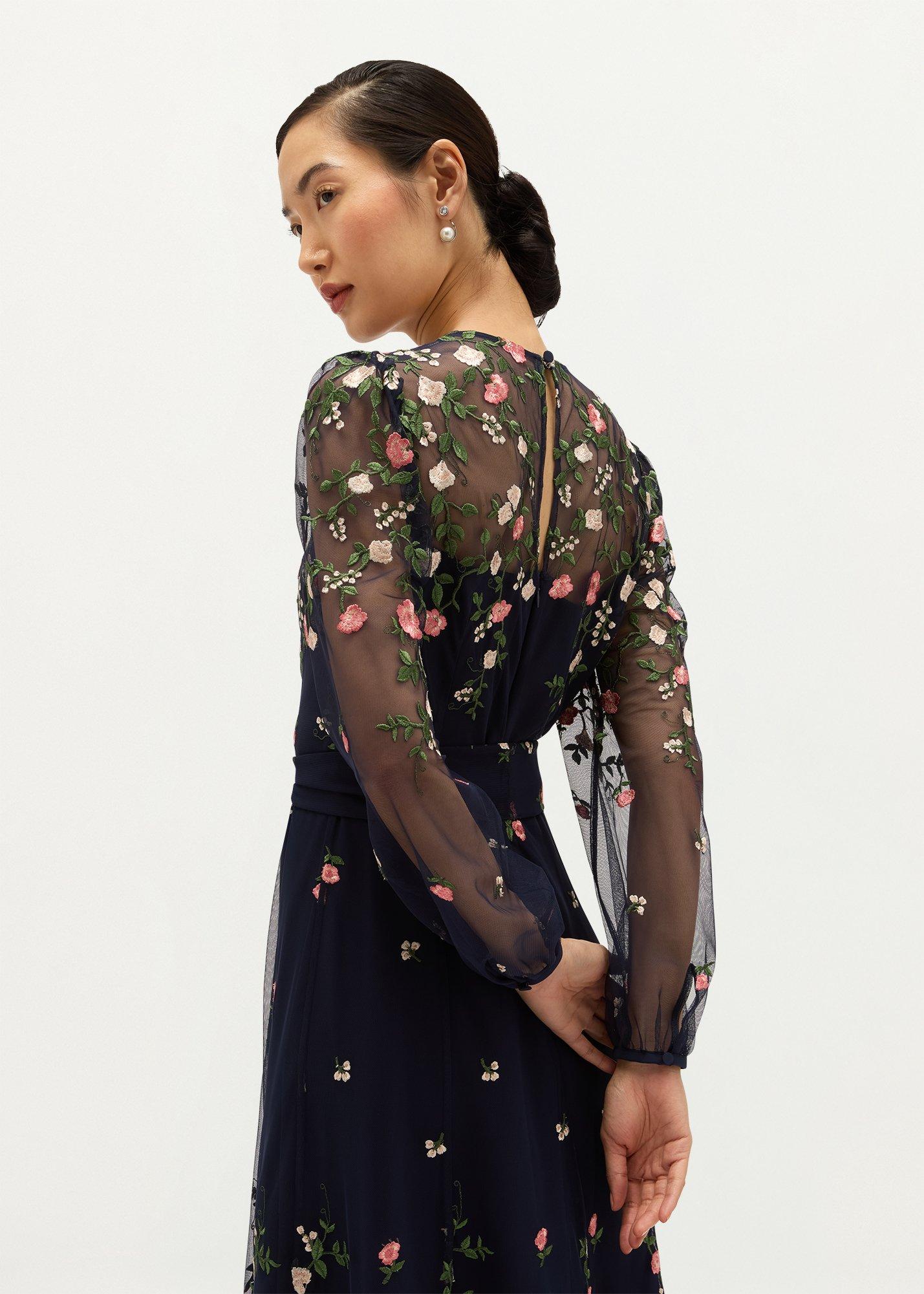 Lulu Embroidered Dress, Midnight Multi, hi-res