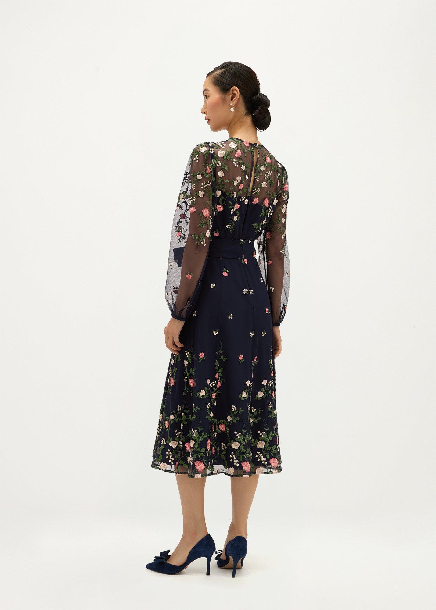 Lulu Embroidered Dress, Midnight Multi, hi-res
