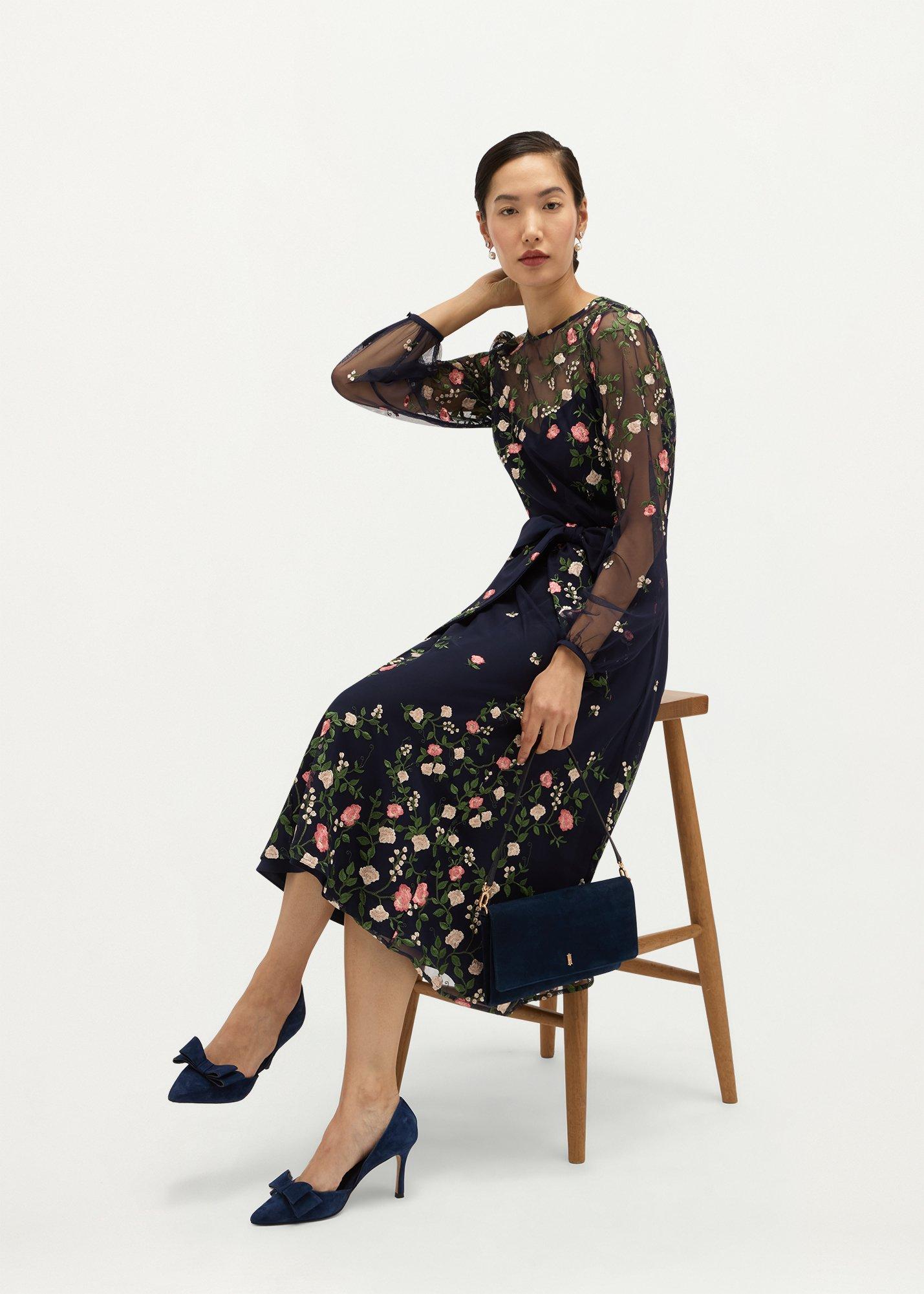 Lulu Embroidered Dress, Midnight Multi, hi-res