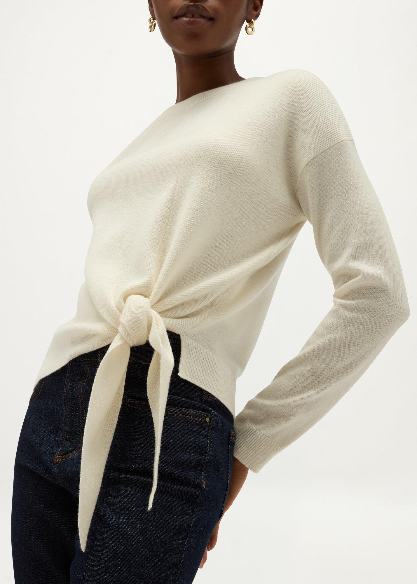 Clara Tie Jumper, Ivory, hi-res