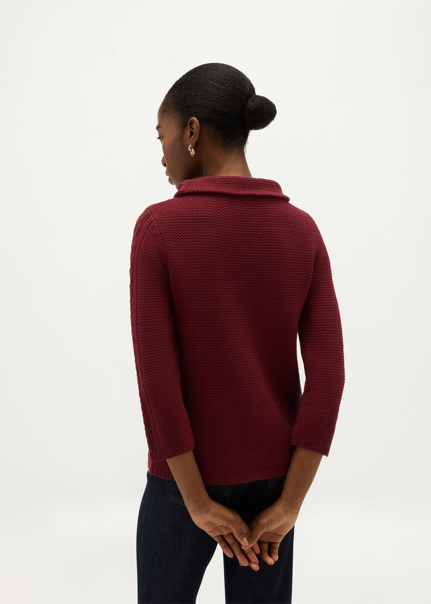 Camilla Cotton Jumper, Mulberry Red, hi-res