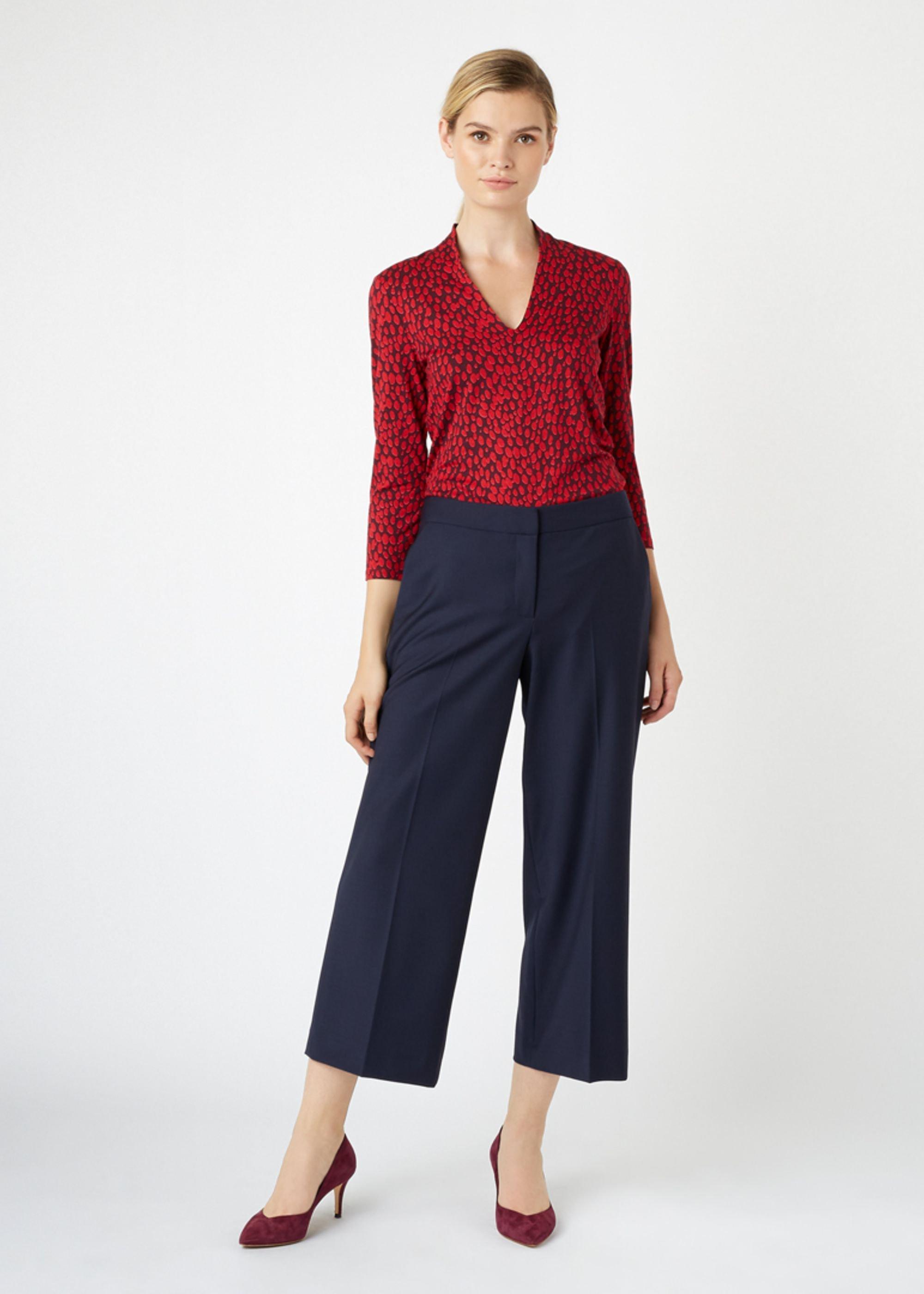 Aimee Printed Top, Pink Burgundy, hi-res