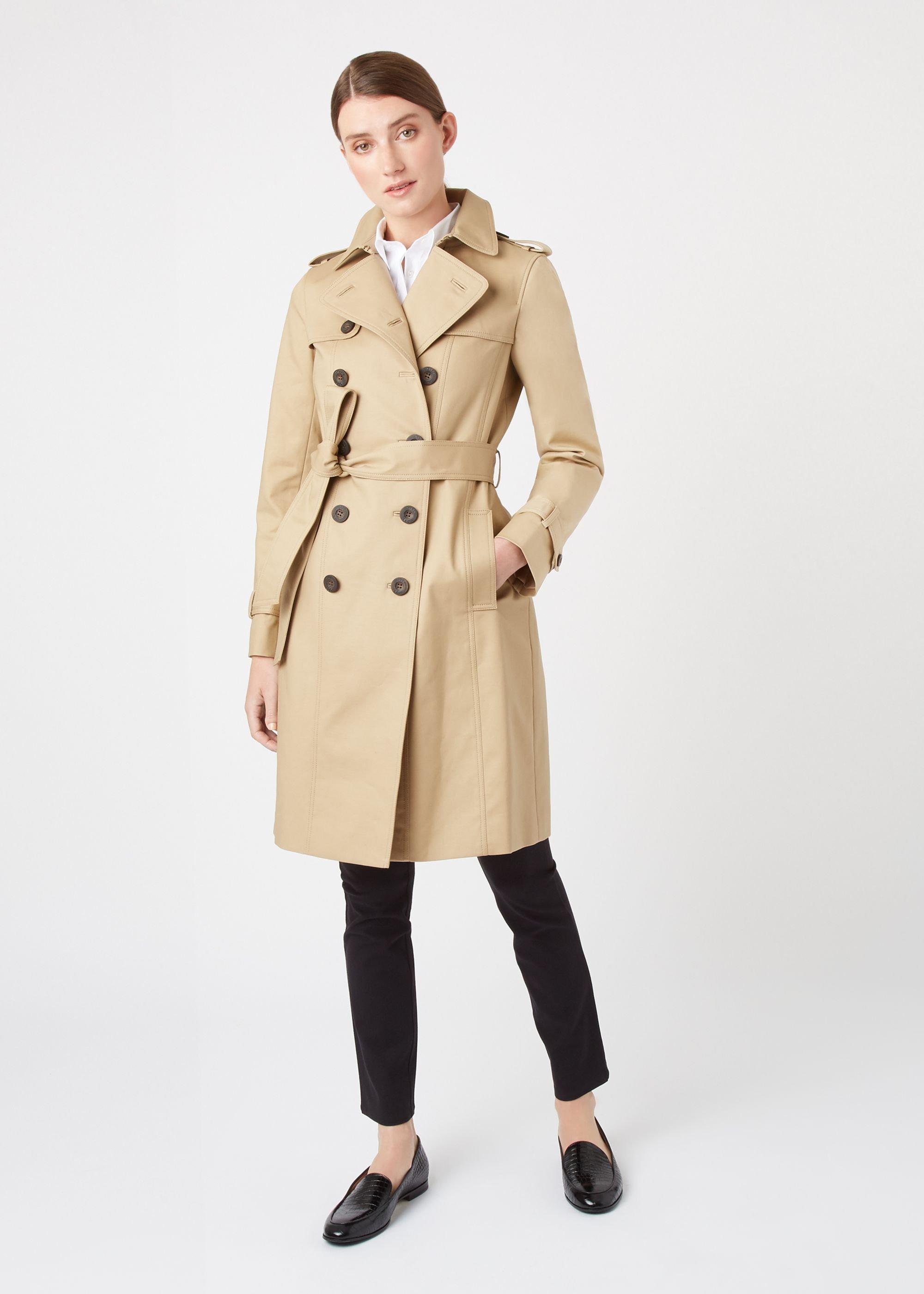 Petite Saskia Water Resistant Trench Coat, Mocha, hi-res