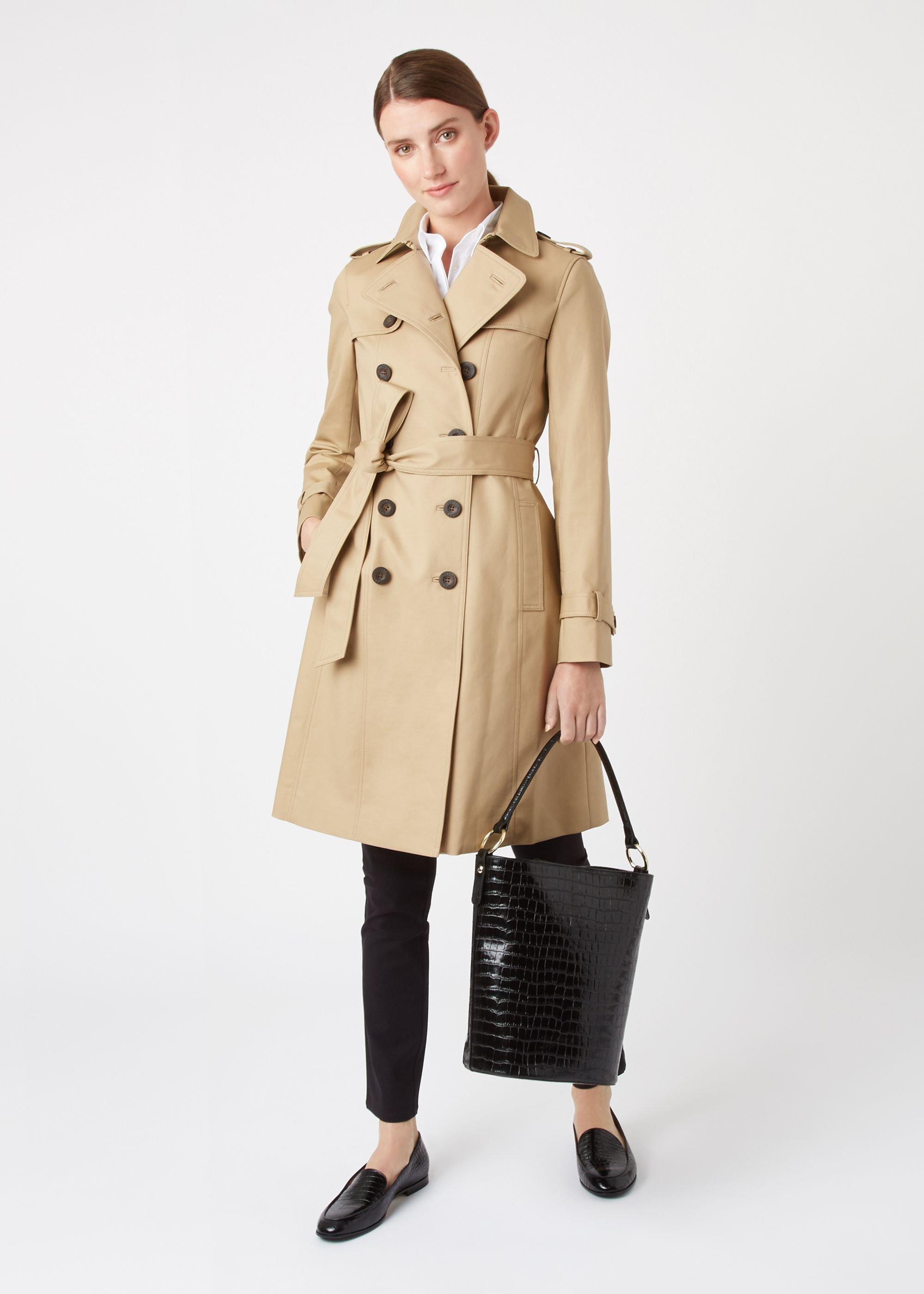 Petite Saskia Water Resistant Trench Coat, Mocha, hi-res