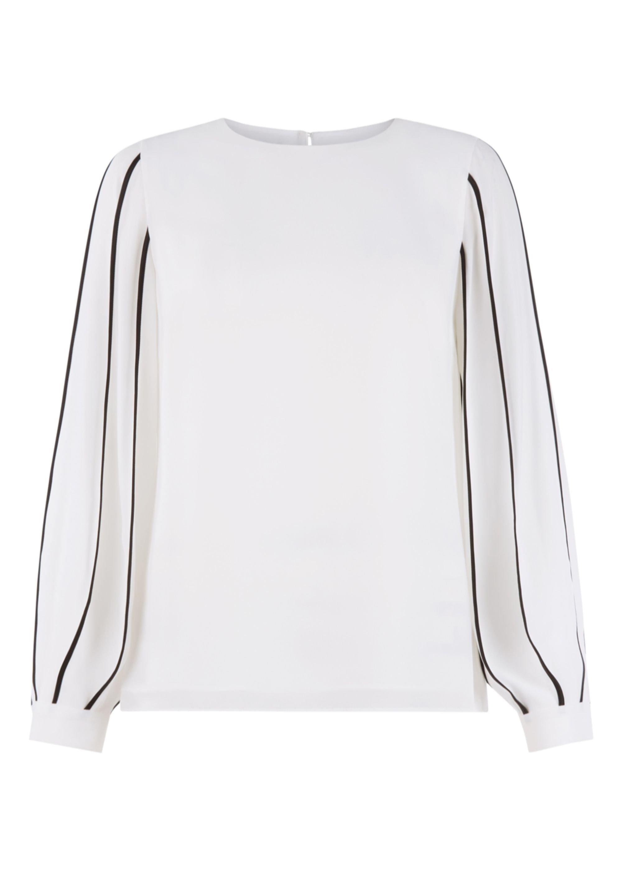 Aisha Blouse, Ivory Black, hi-res