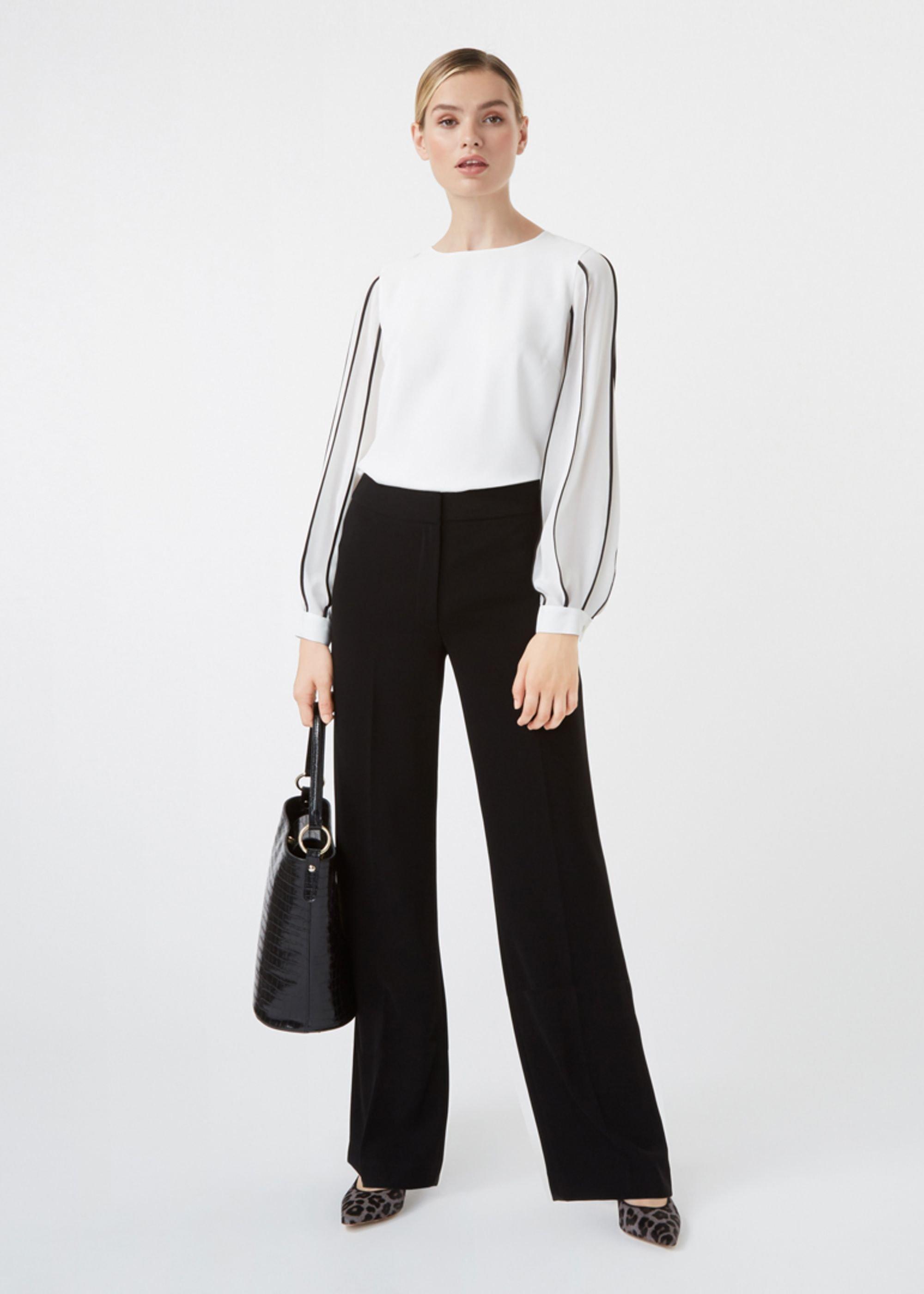 Aisha Blouse, Ivory Black, hi-res