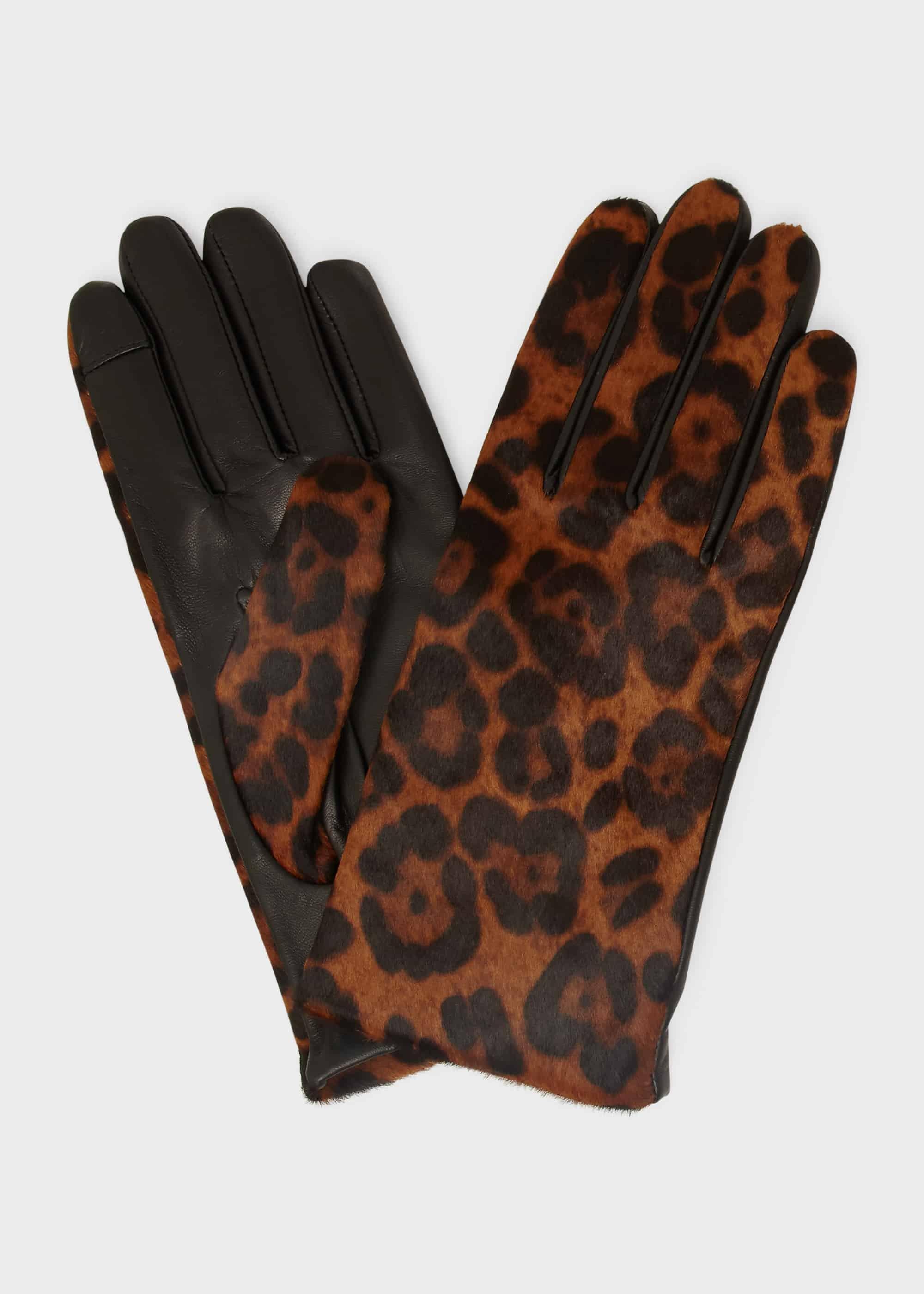 Emma Leather Glove, Leopard, hi-res