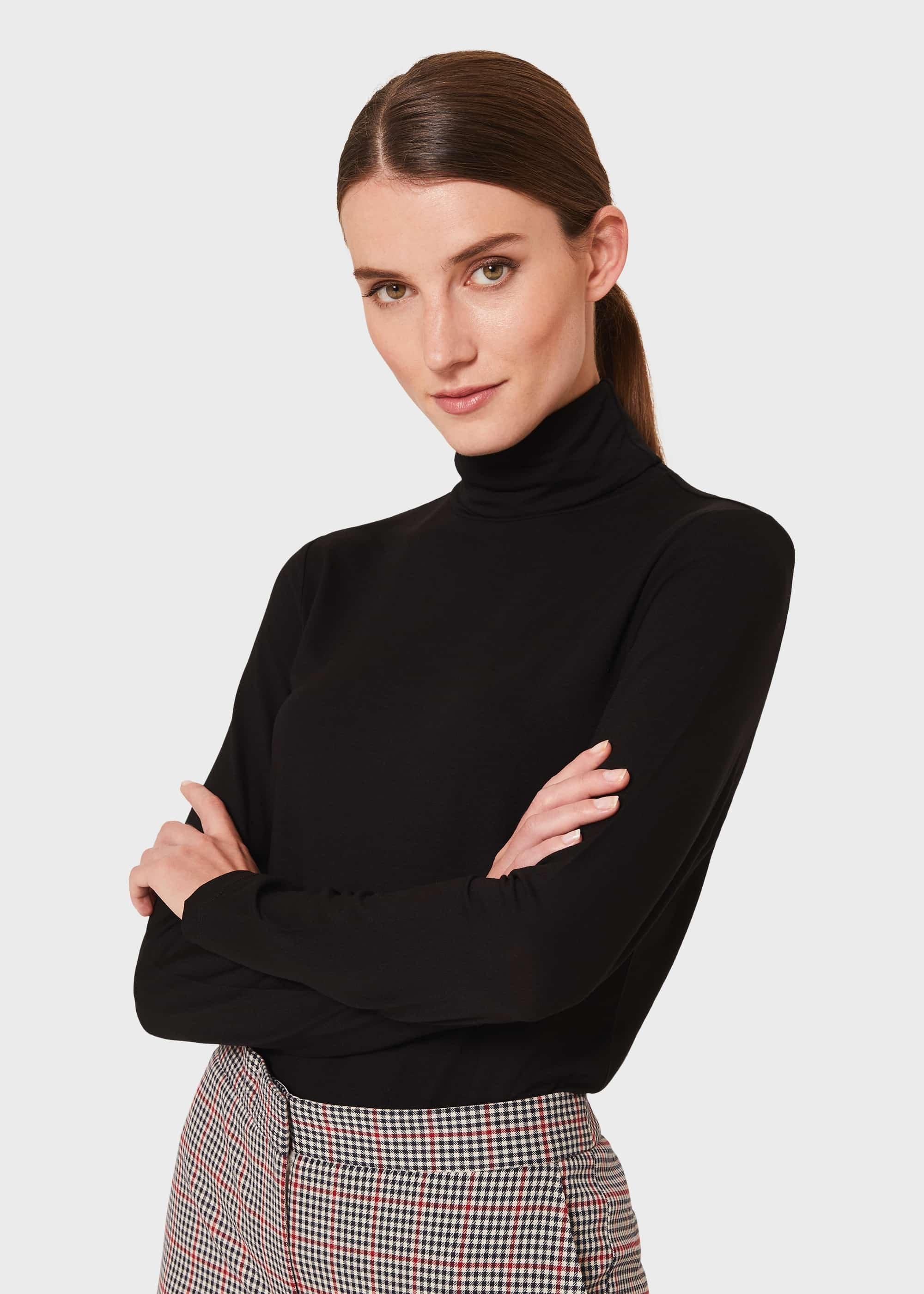 Mischa Roll Neck, Black, hi-res
