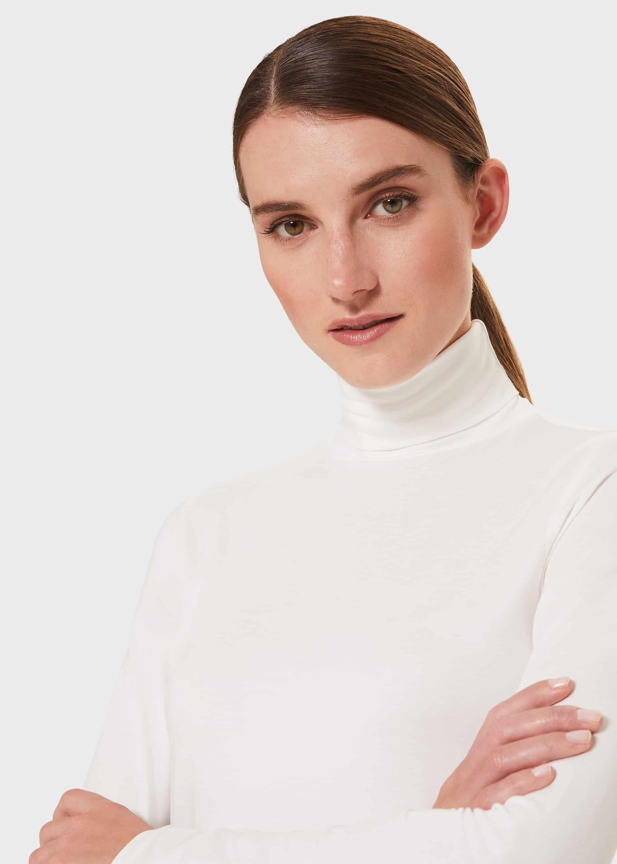 Mischa Turtle Neck, Ivory, hi-res